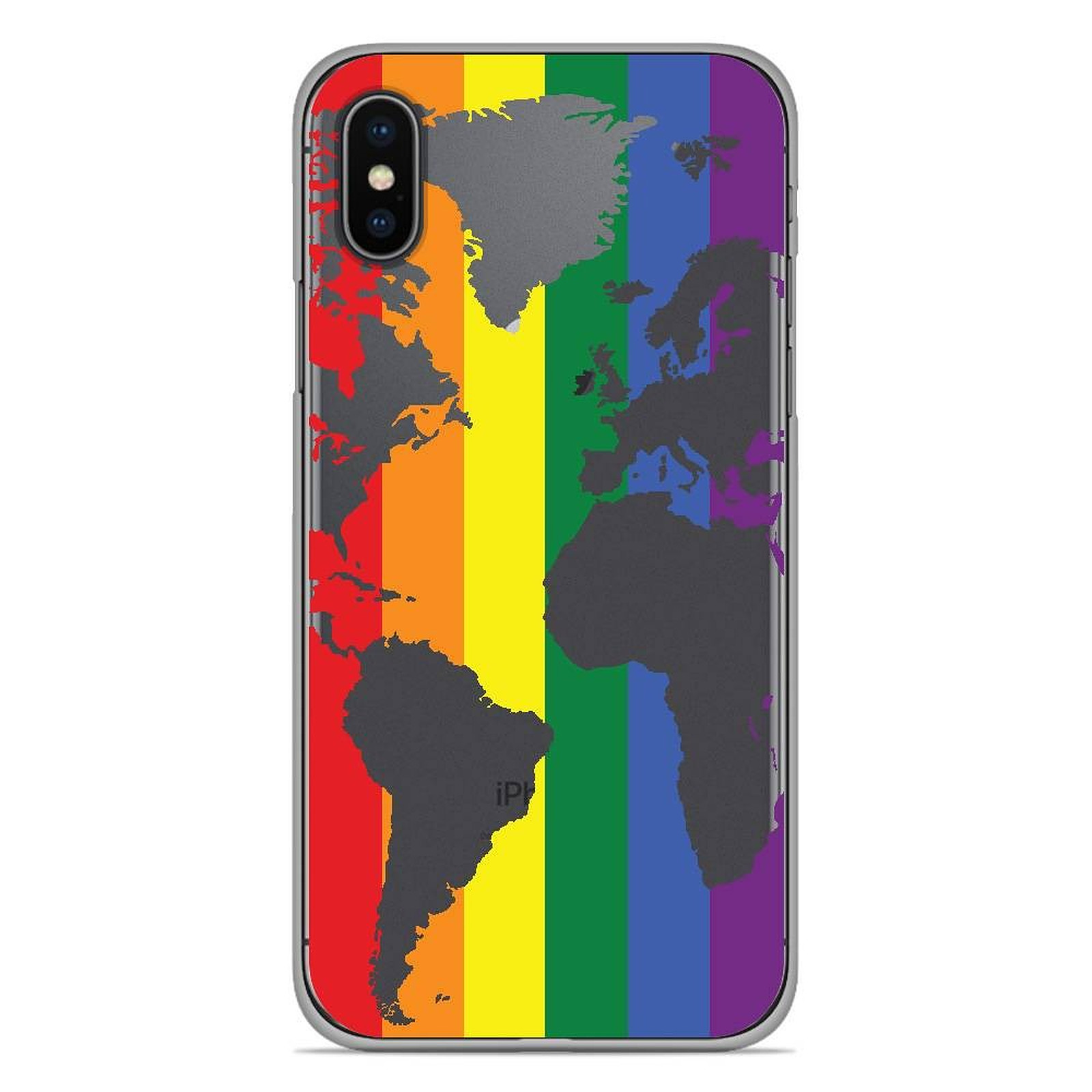 1001 Coques Coque silicone gel Apple iPhone X / XS motif Map LGBT - Coque telephone 1001Coques