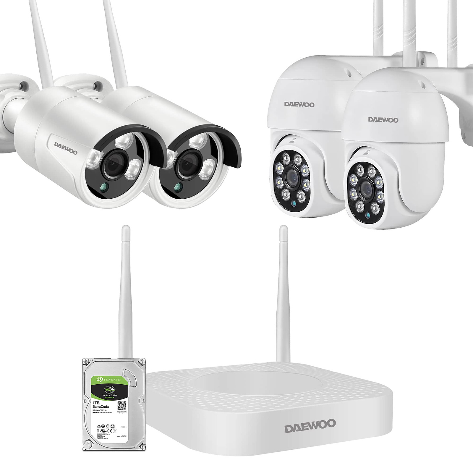 Daewoo Kit Video Surveillance 8 canaux NVR504 - Camera de surveillance Daewoo
