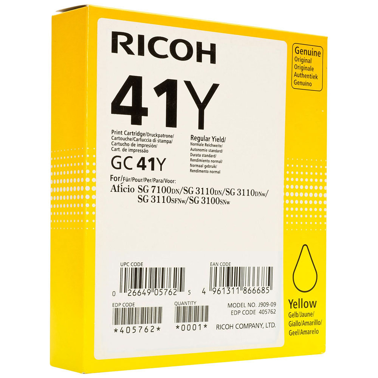 Ricoh GC41Y Jaune - 405764 - Cartouche imprimante Ricoh
