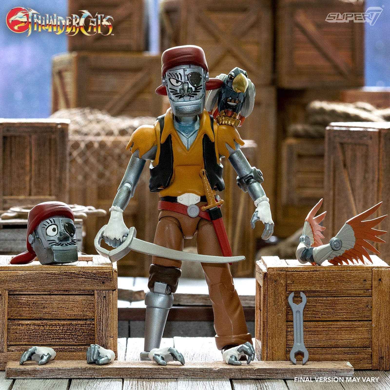 Cosmocats - Figurine Ultimates Captain Cracker the Robotic Pirate Scoundrel 18 cm - Figurines Super7