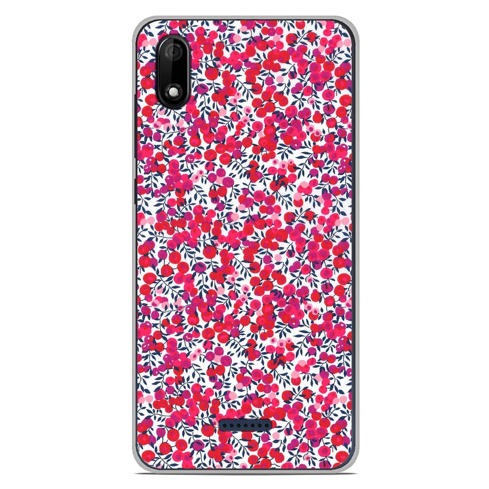 1001 Coques Coque silicone gel Wiko Y50 motif Liberty Wiltshire Rouge - Coque telephone 1001Coques