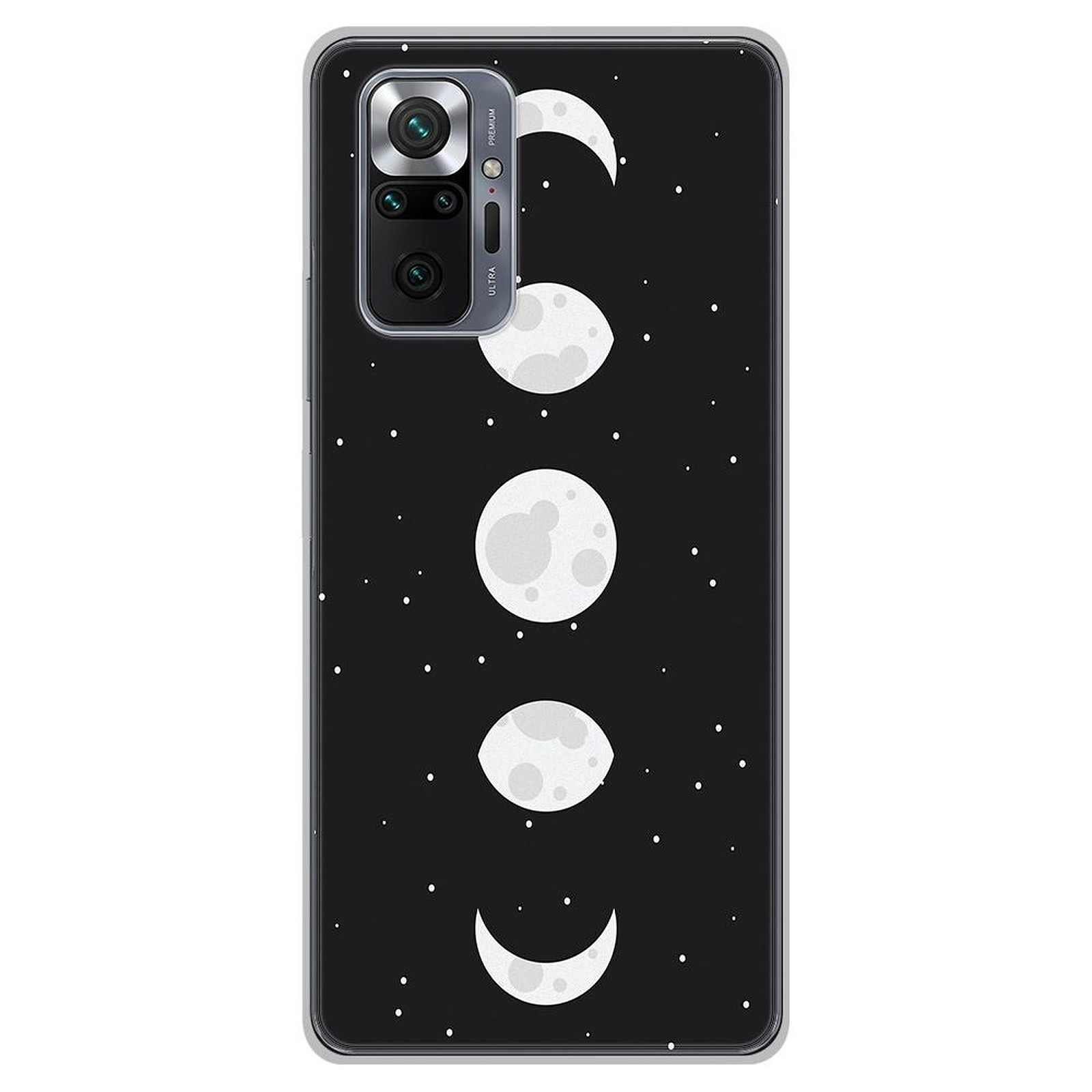 1001 Coques Coque silicone gel Xiaomi Redmi Note 10 Pro motif Phase de Lune - Coque telephone 1001Coques