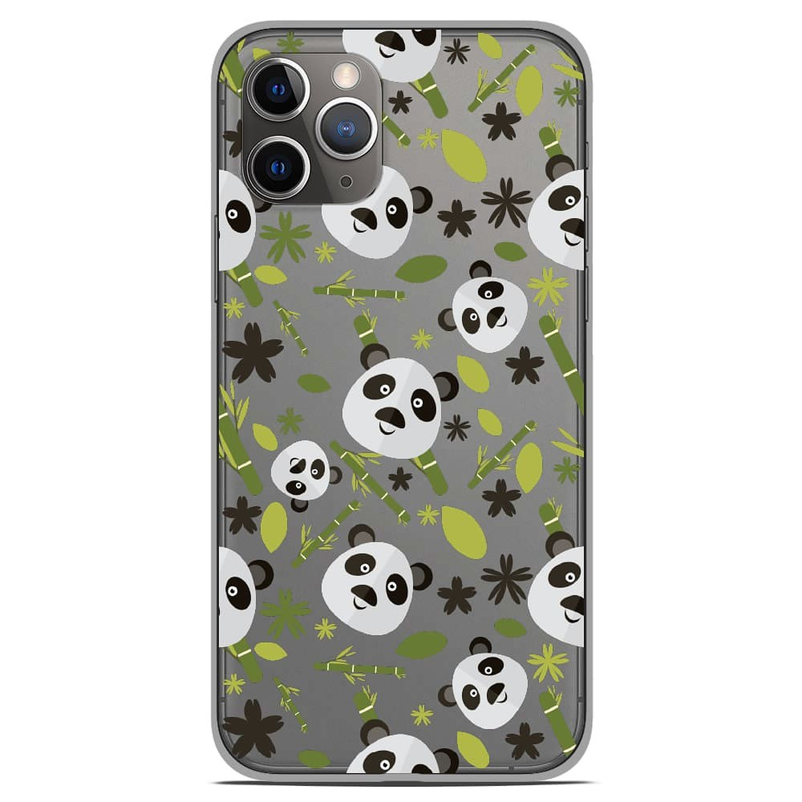 1001 Coques Coque silicone gel Apple iPhone 11 Pro motif Pandas et Bambou - Coque telephone 1001Coques