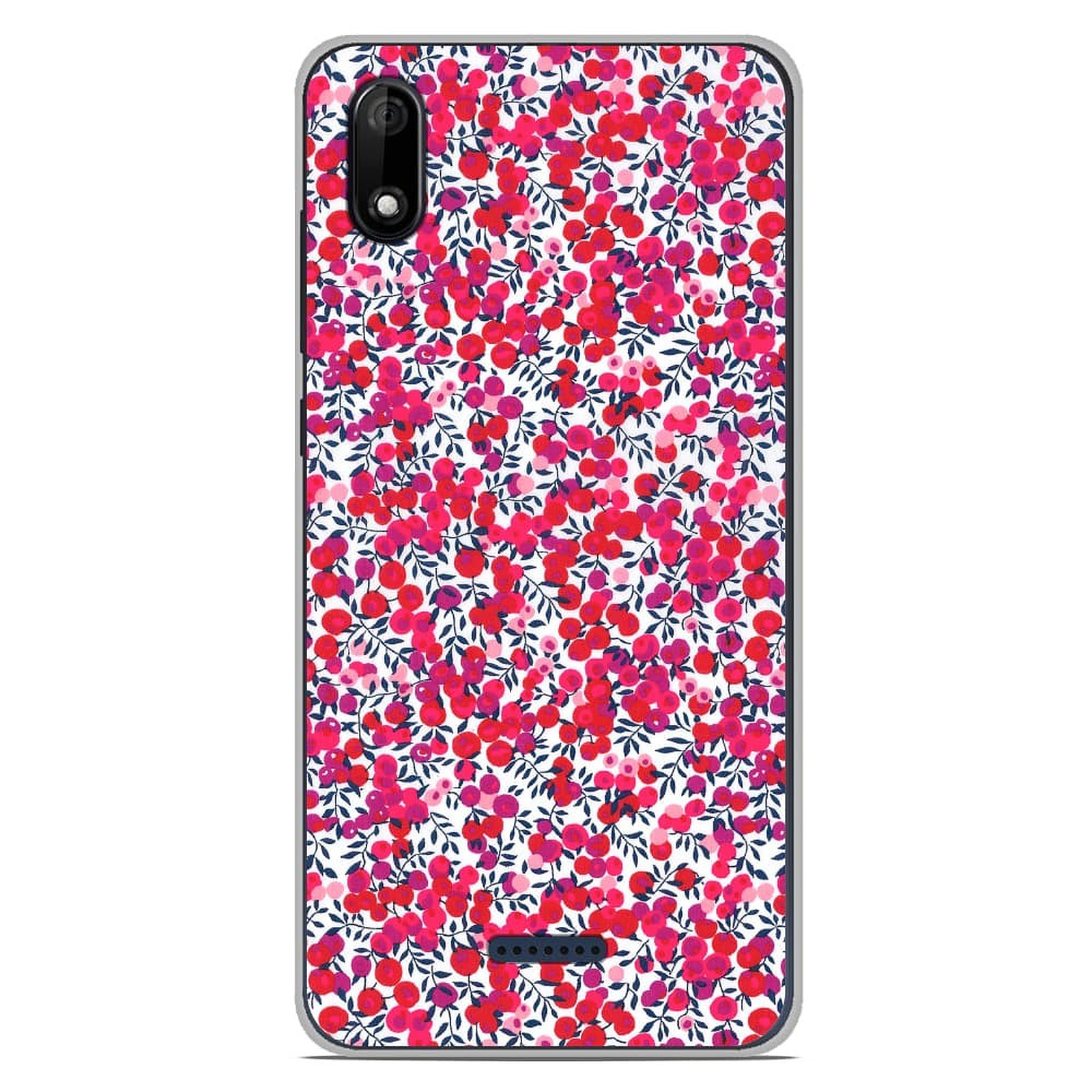 1001 Coques Coque silicone gel Wiko Y60 motif Liberty Wiltshire Rouge - Coque telephone 1001Coques