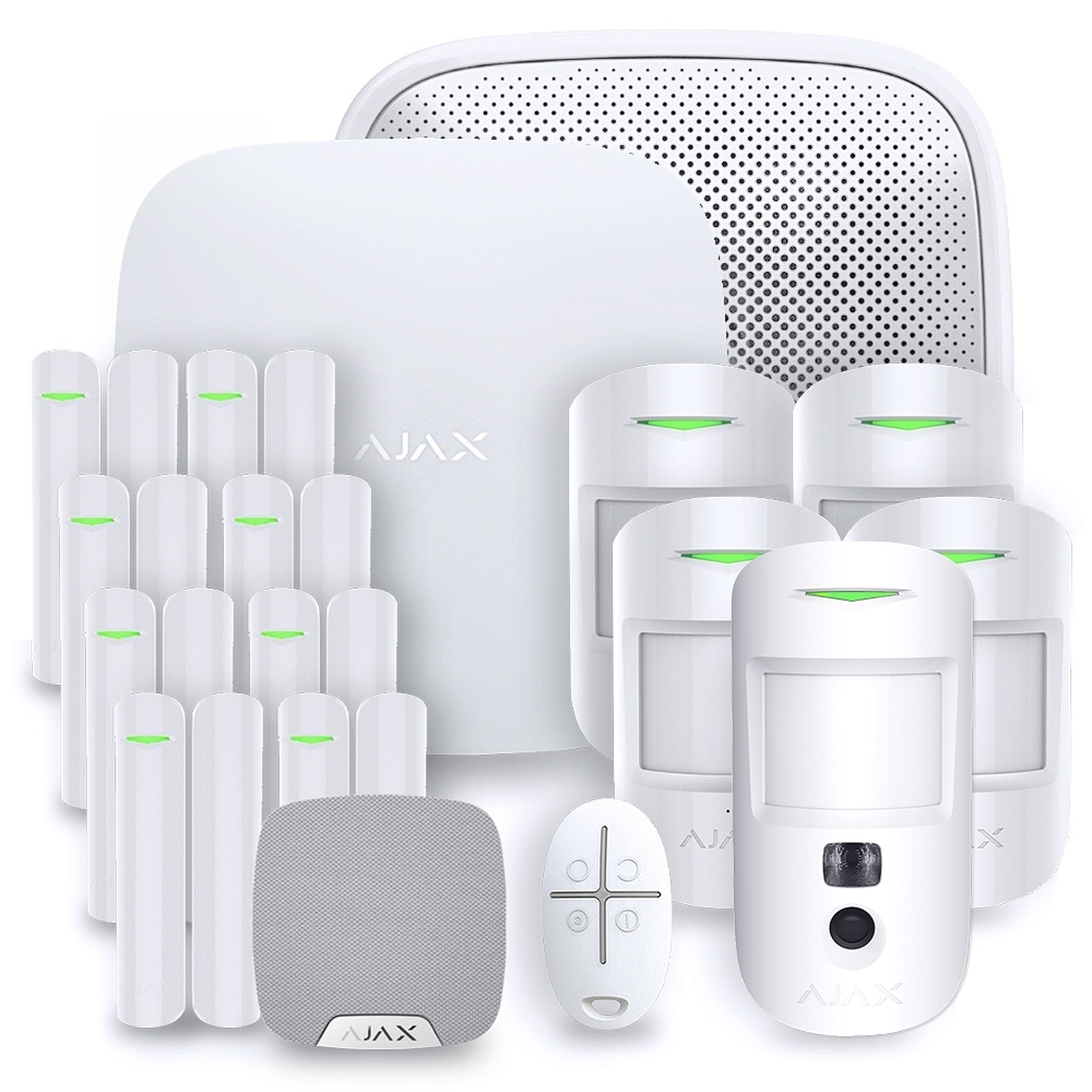 Pack Ajax - Alarme maison Hub 2 Plus Blanc - Kit 6 Ajax System - Kit alarme Ajax Systems
