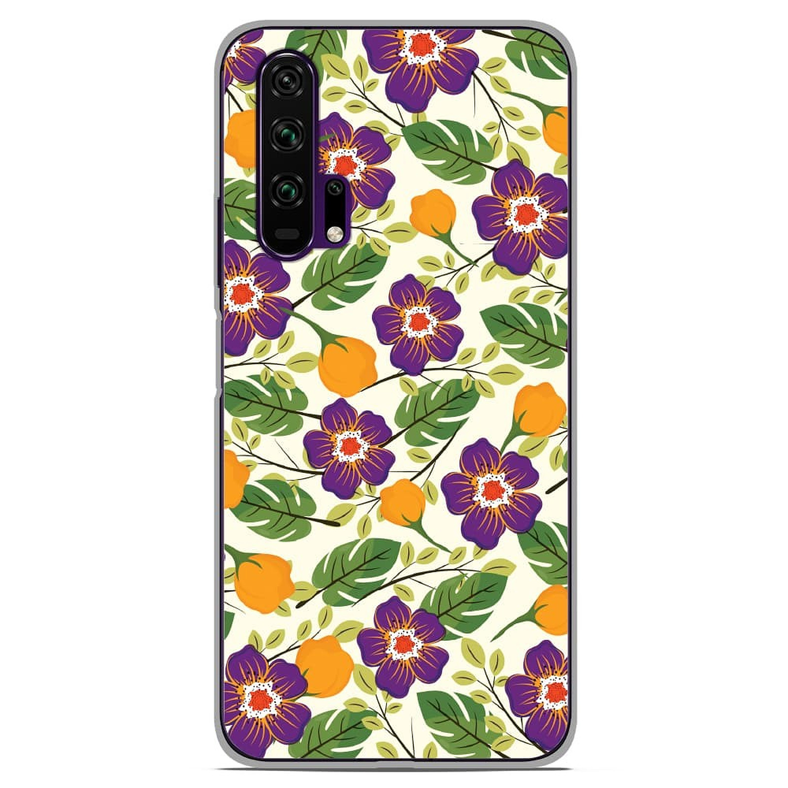 1001 Coques Coque silicone gel Huawei Honor 20 Pro motif Fleurs Violettes - Coque telephone 1001Coques