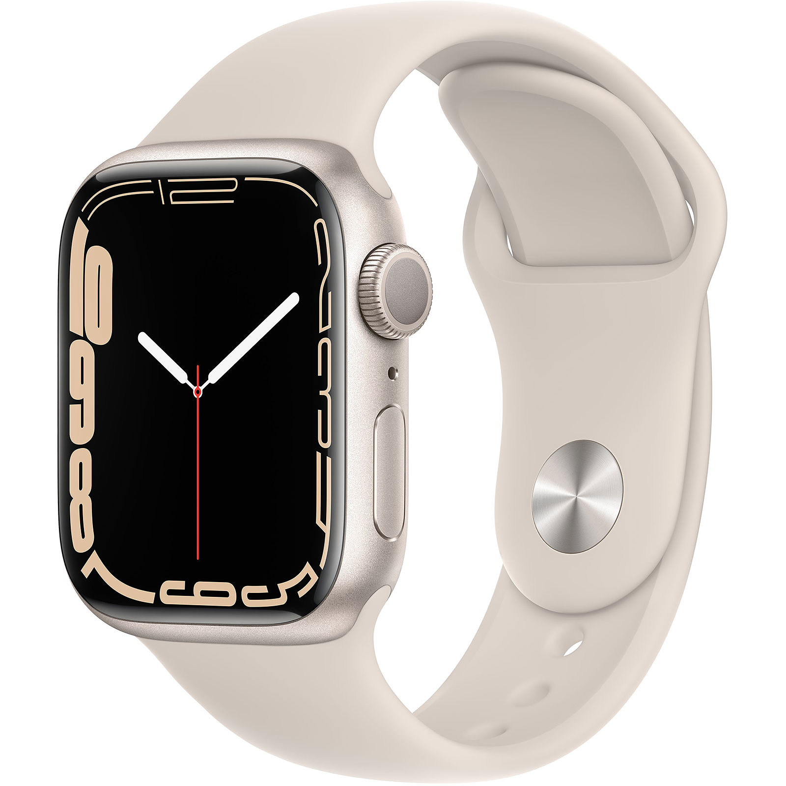 Apple Watch Series 7 GPS Aluminium Lumière Stellaire Sport Band 41 mm - Montre connectee Apple