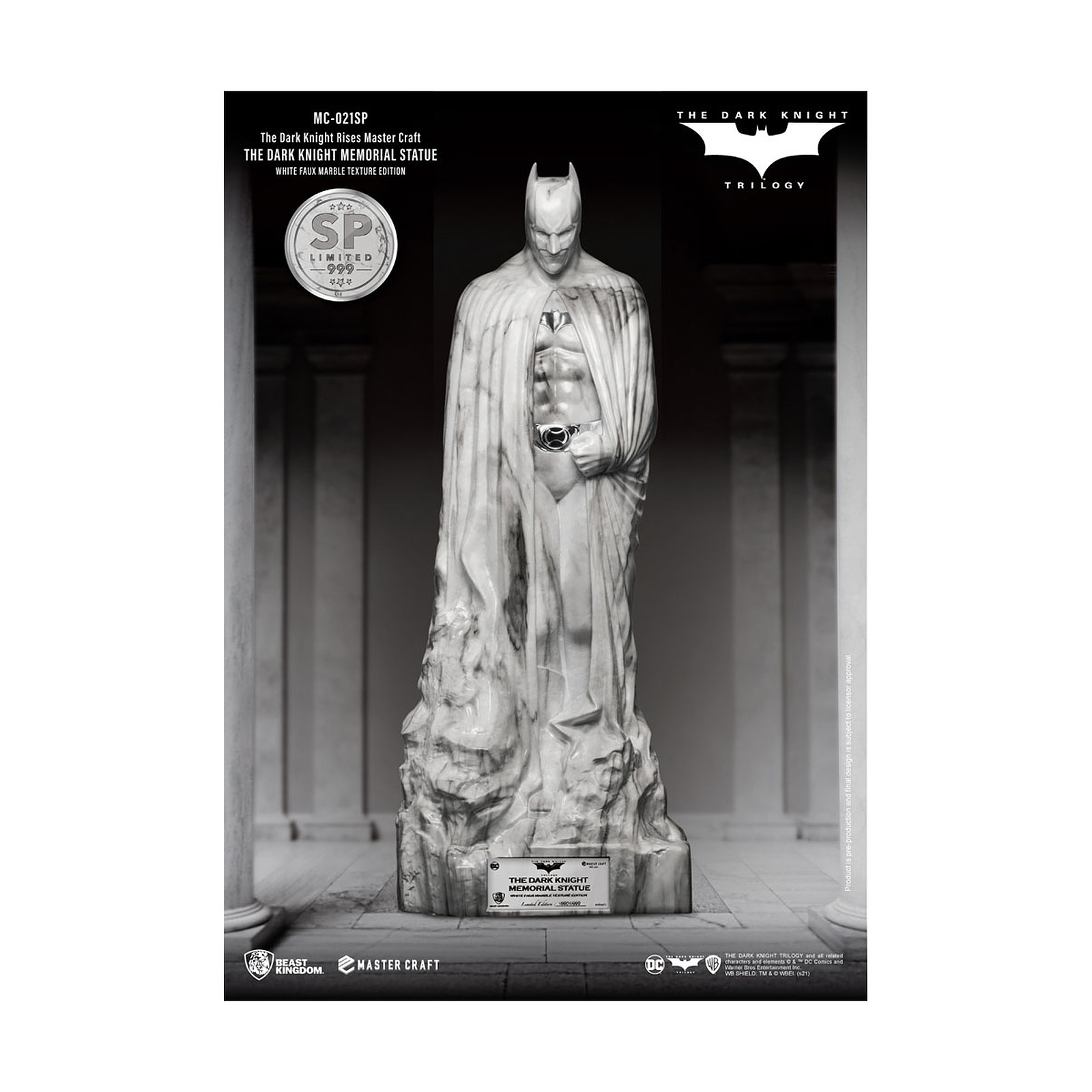 The Dark Knight Rises - Statuette Master Craft The Dark Knight Memorial Batman White Faux Marbl - Figurines Beast Kingdom Toys