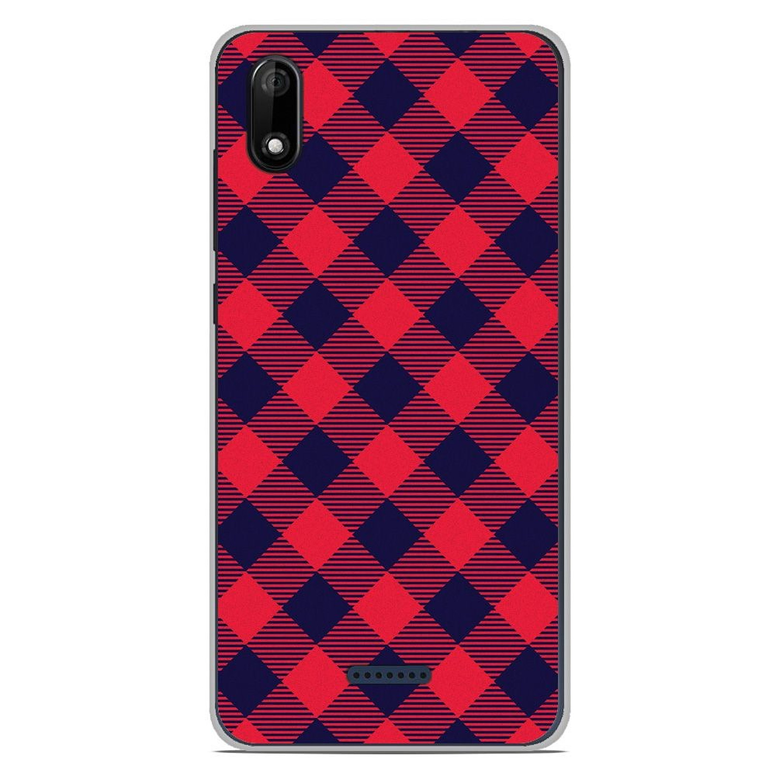 1001 Coques Coque silicone gel Wiko Y60 motif Tartan Rouge - Coque telephone 1001Coques
