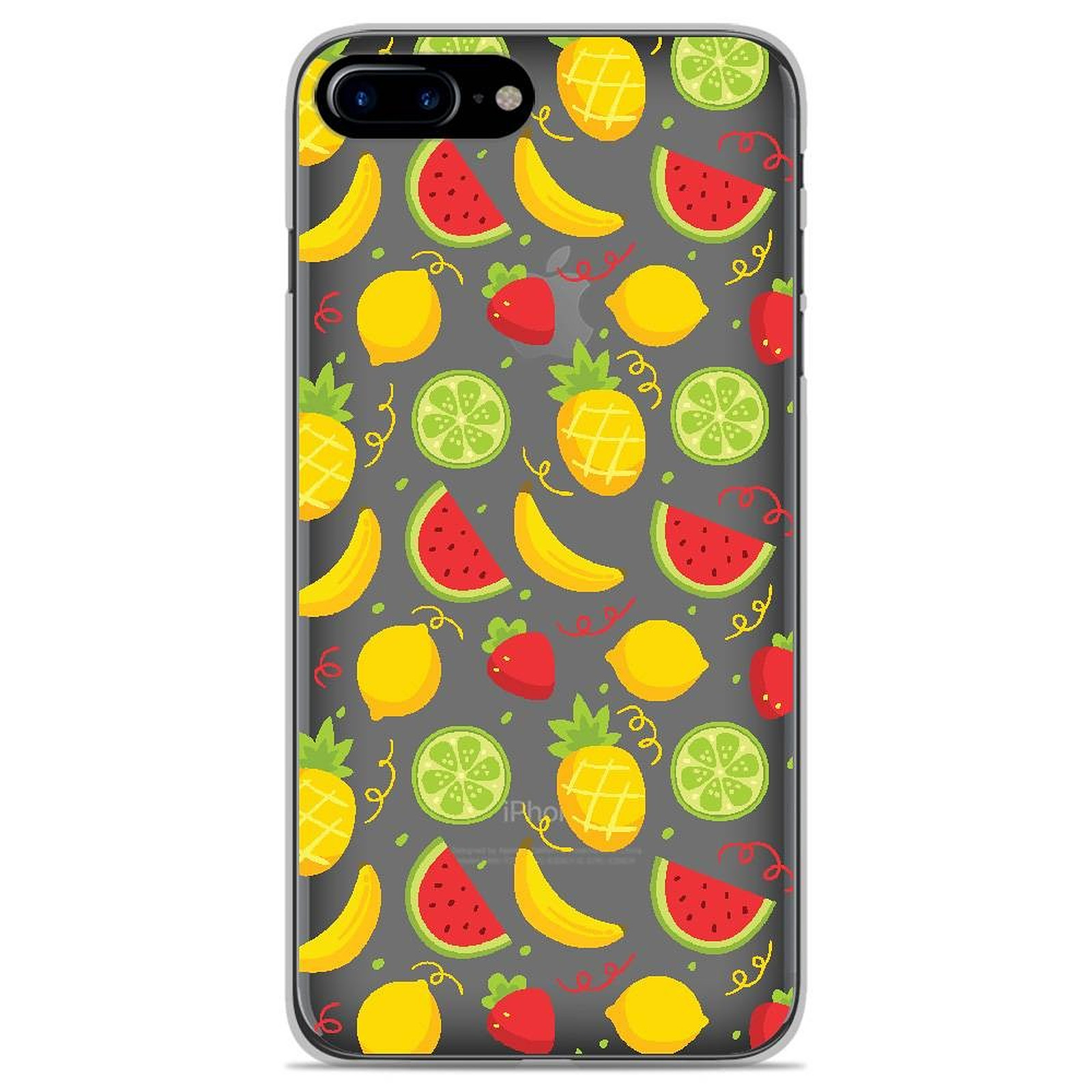 1001 Coques Coque silicone gel Apple iPhone 8 Plus motif Fruits tropicaux - Coque telephone 1001Coques