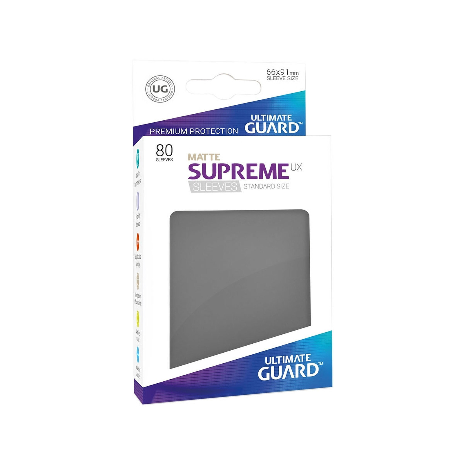 Ultimate Guard - 80 pochettes Supreme UX Sleeves taille standard Gris Fonca© Mat - Accessoire jeux Ultimate Guard