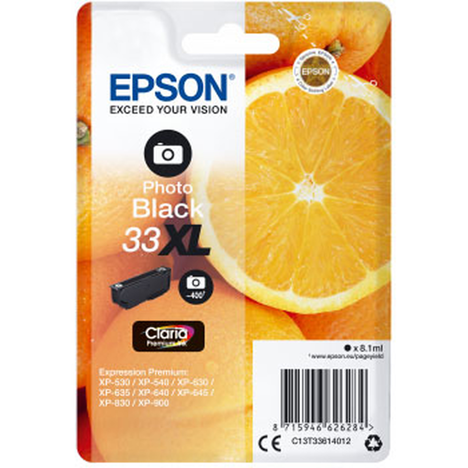 Epson Oranges 33 XL Noir Photo - Cartouche imprimante Epson