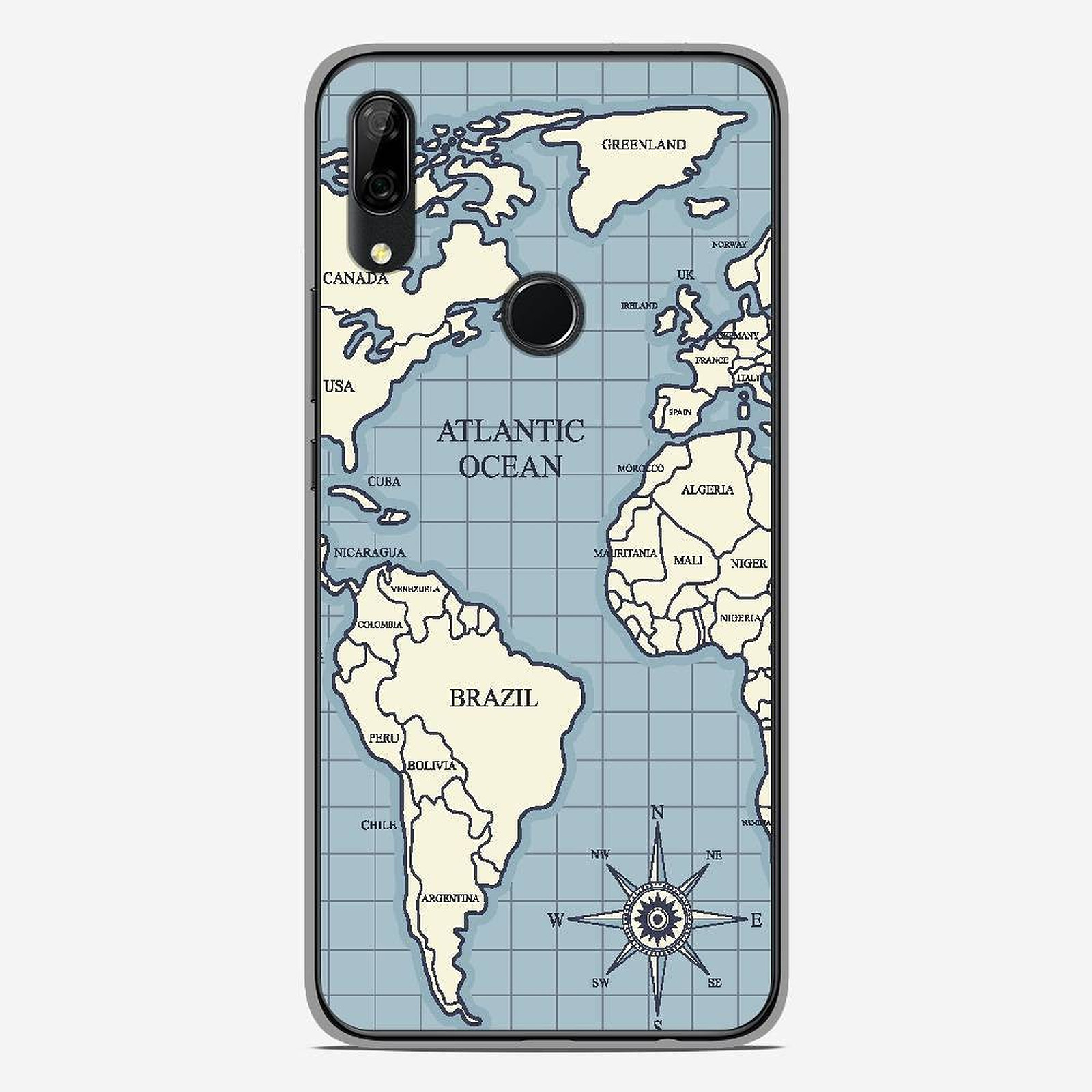 1001 Coques Coque silicone gel Huawei P Smart Z motif Map vintage - Coque telephone 1001Coques
