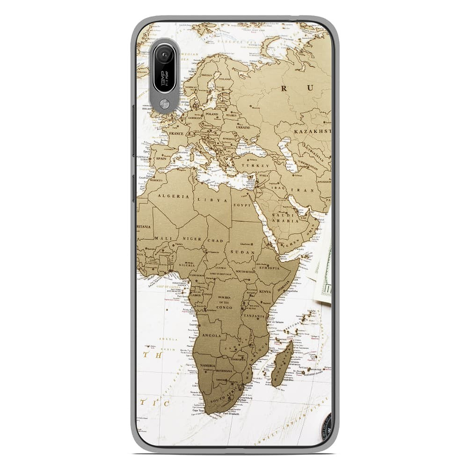 1001 Coques Coque silicone gel Huawei Y6 2019 motif Map Europe Afrique - Coque telephone 1001Coques