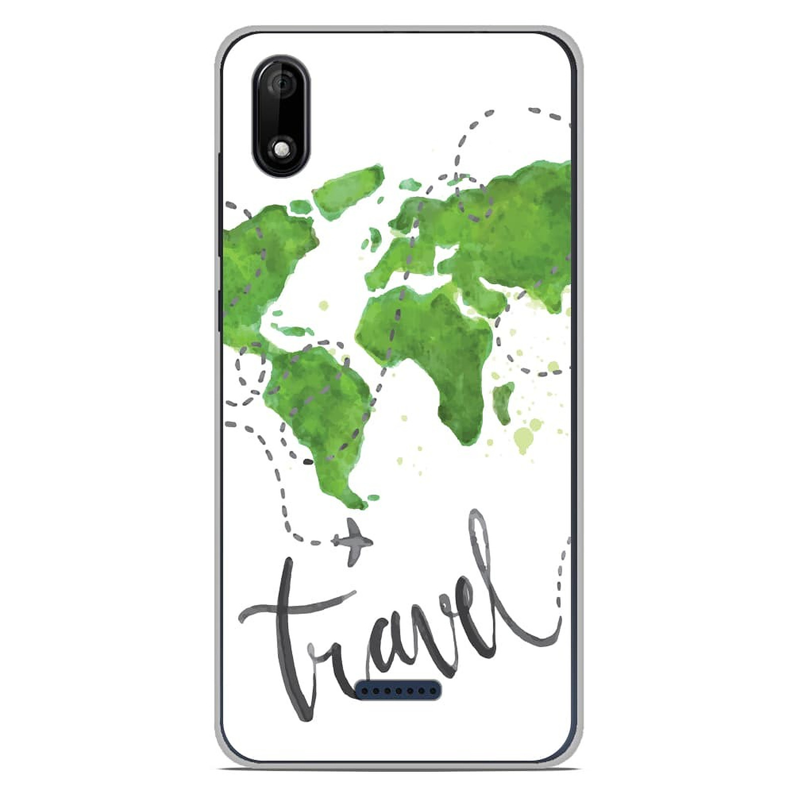 1001 Coques Coque silicone gel Wiko Y80 motif Map Travel - Coque telephone 1001Coques