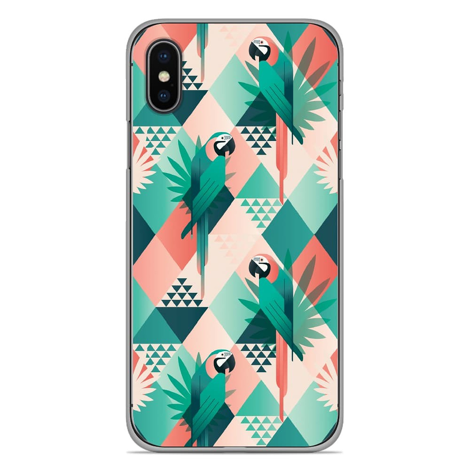 1001 Coques Coque silicone gel Apple iPhone X / XS motif Perroquet ge´ome´trique - Coque telephone 1001Coques