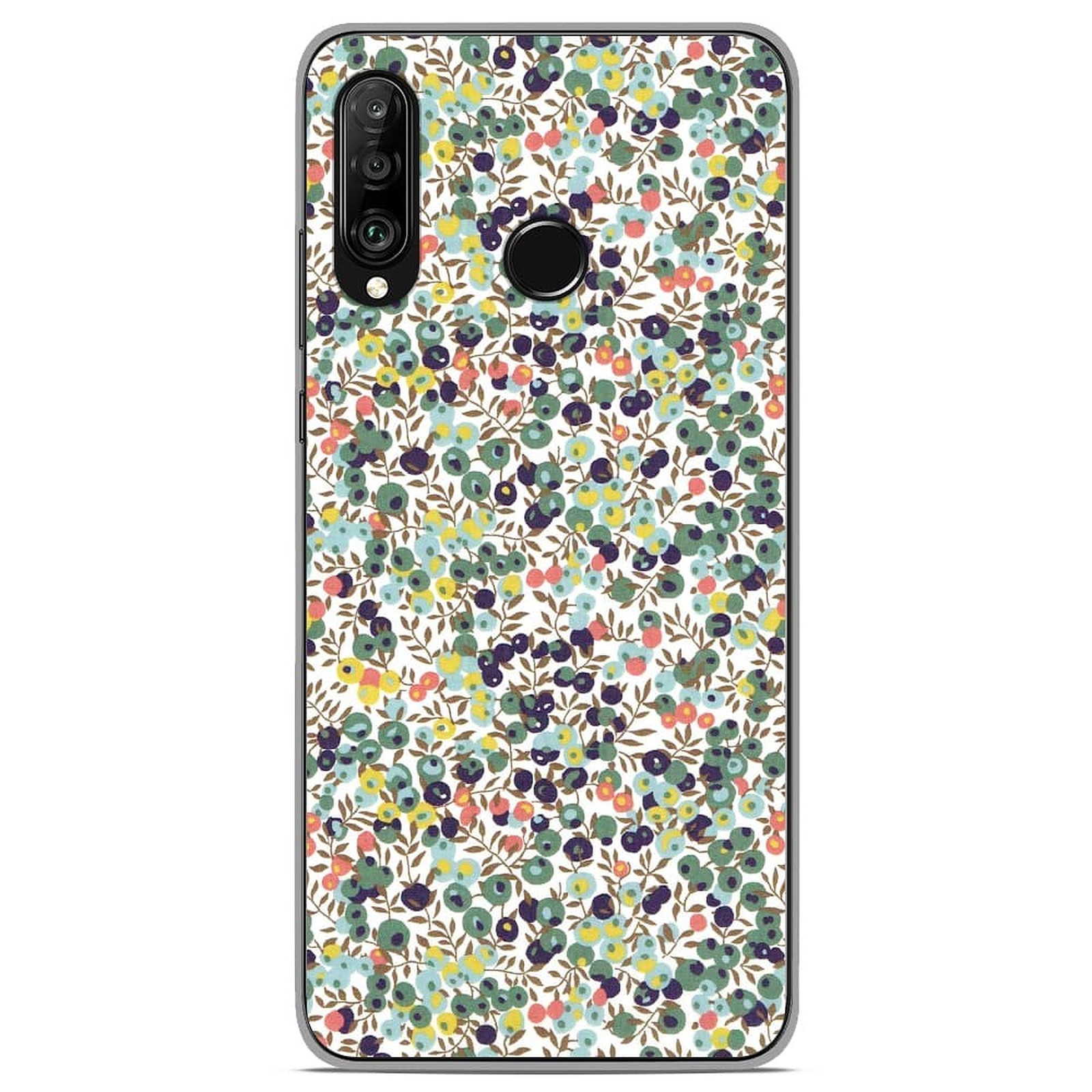 1001 Coques Coque silicone gel Huawei P30 Lite motif Liberty Wiltshire Vert - Coque telephone 1001Coques