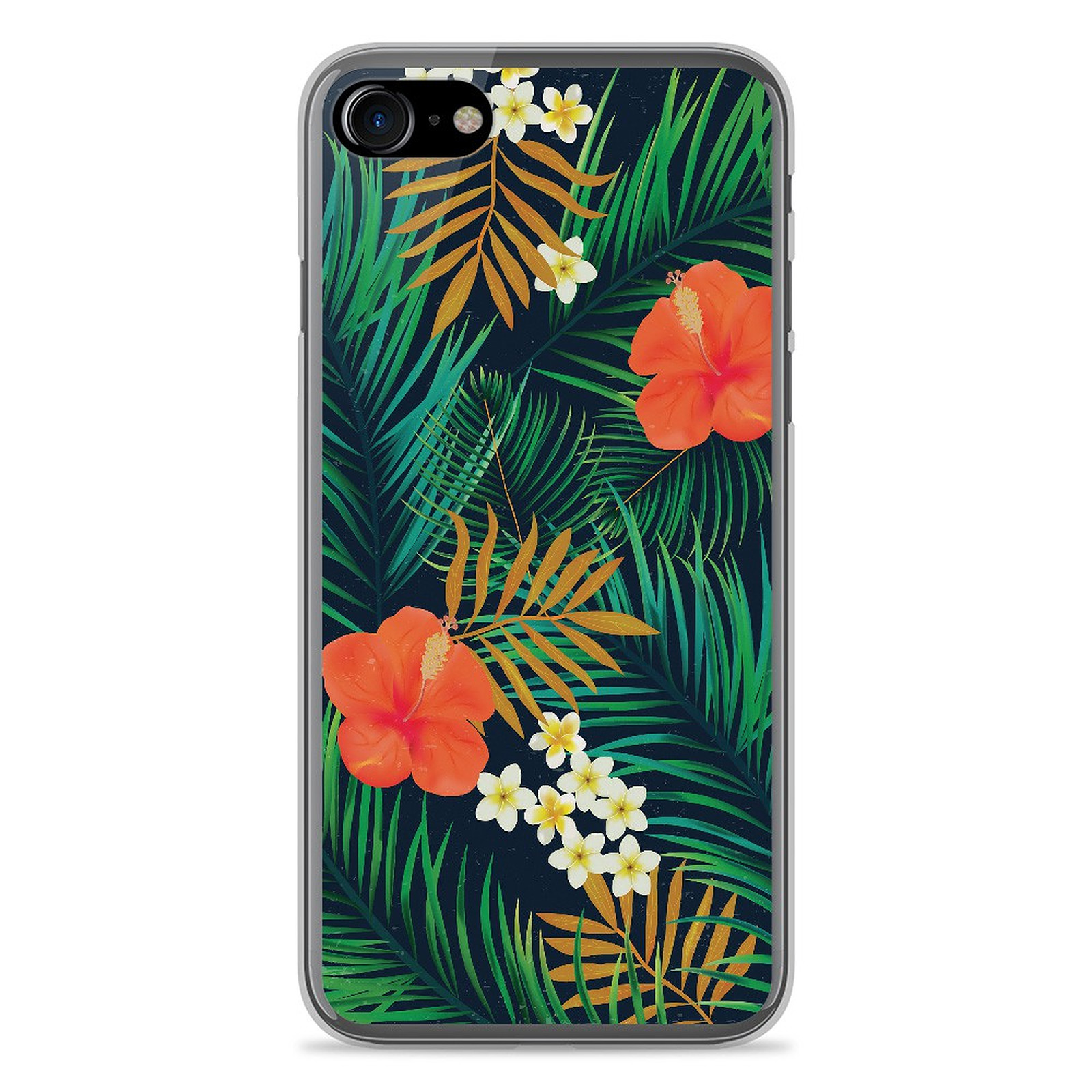 1001 Coques Coque silicone gel Apple IPhone 7 motif Tropical - Coque telephone 1001Coques