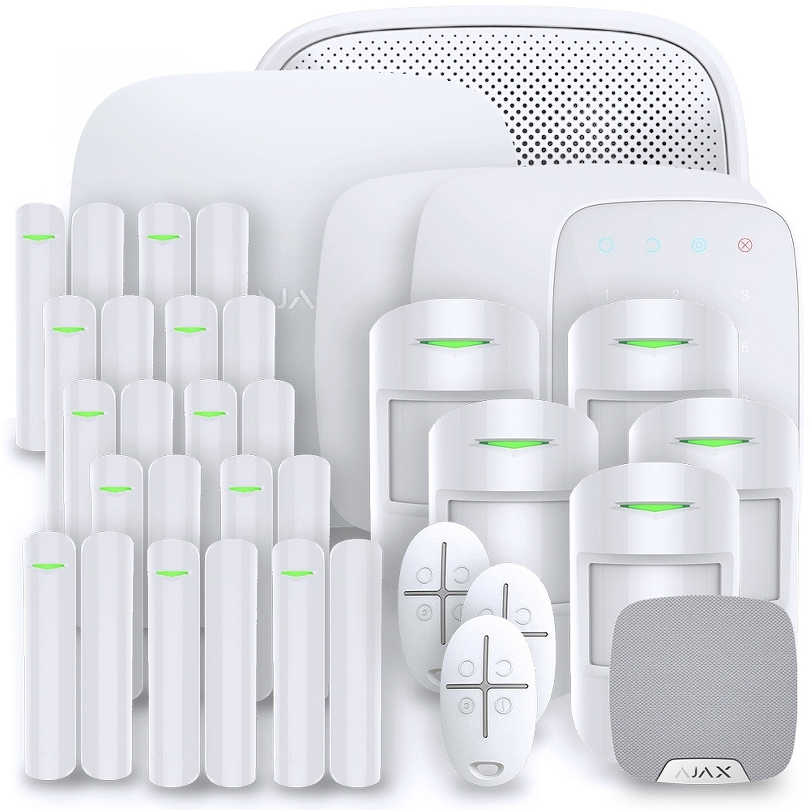 Pack Ajax - Alarme maison Hub 2 Plus Blanc - Kit 11 Ajax System - Kit alarme Ajax Systems