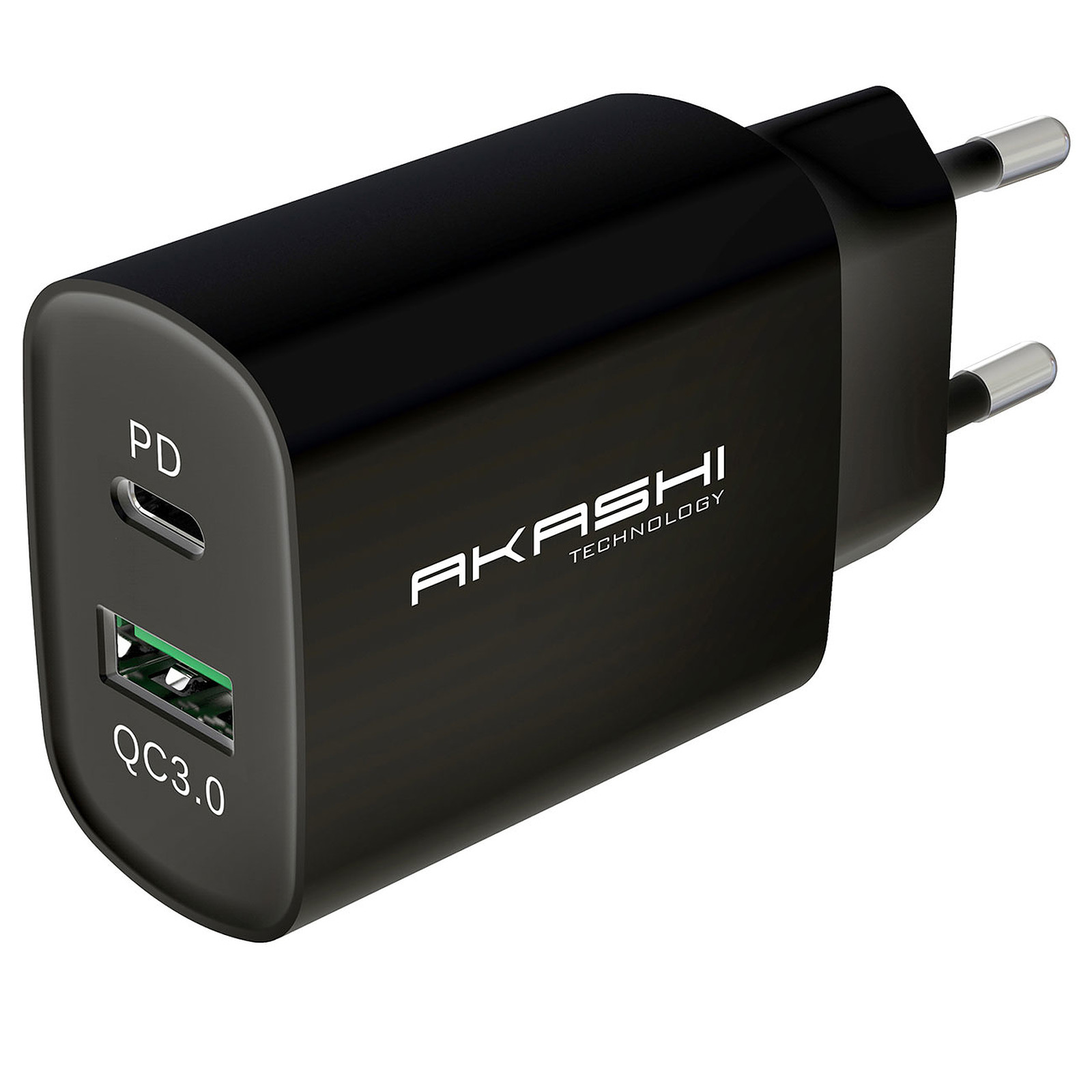 Akashi Chargeur Secteur 20W USB-A Quick Charge 3.0 Noir - USB Akashi