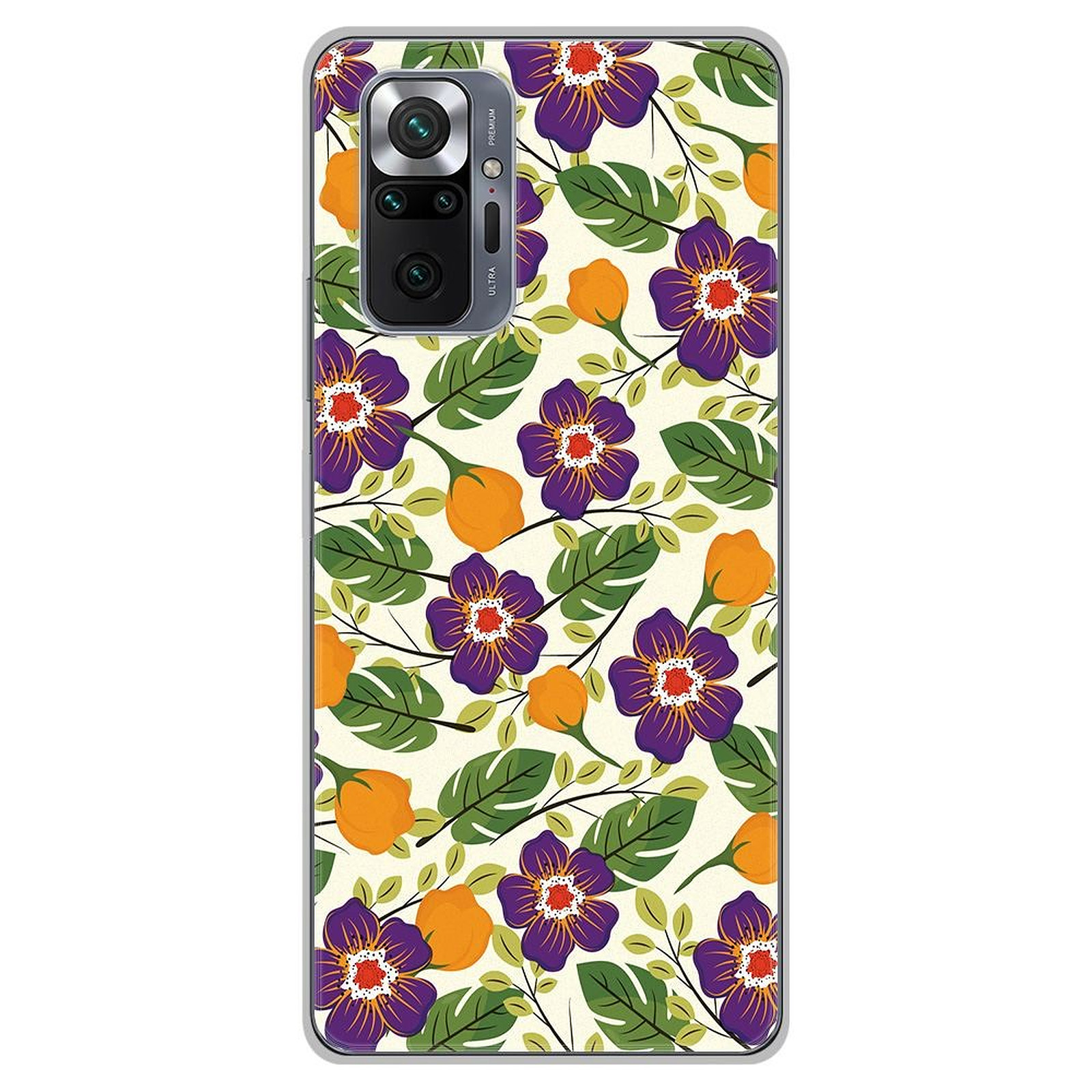 1001 Coques Coque silicone gel Xiaomi Redmi Note 10 Pro motif Fleurs Violettes - Coque telephone 1001Coques