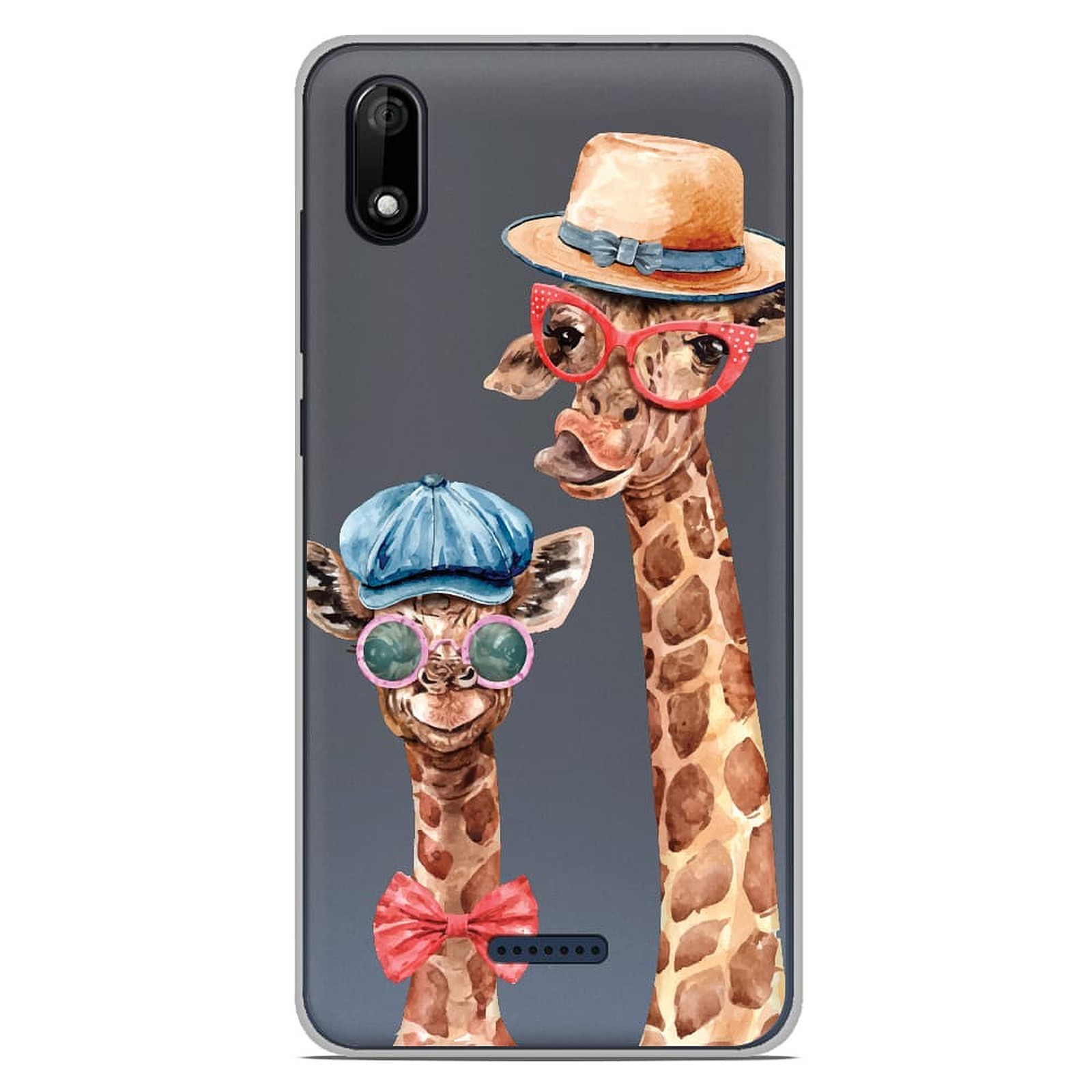1001 Coques Coque silicone gel Wiko Y50 motif Funny Girafe - Coque telephone 1001Coques