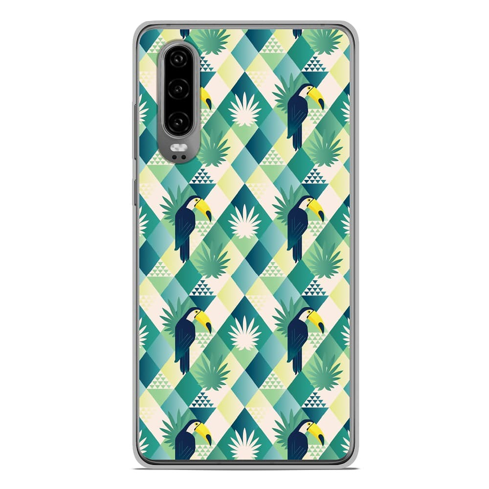 1001 Coques Coque silicone gel Huawei P30 motif Toucan losange - Coque telephone 1001Coques