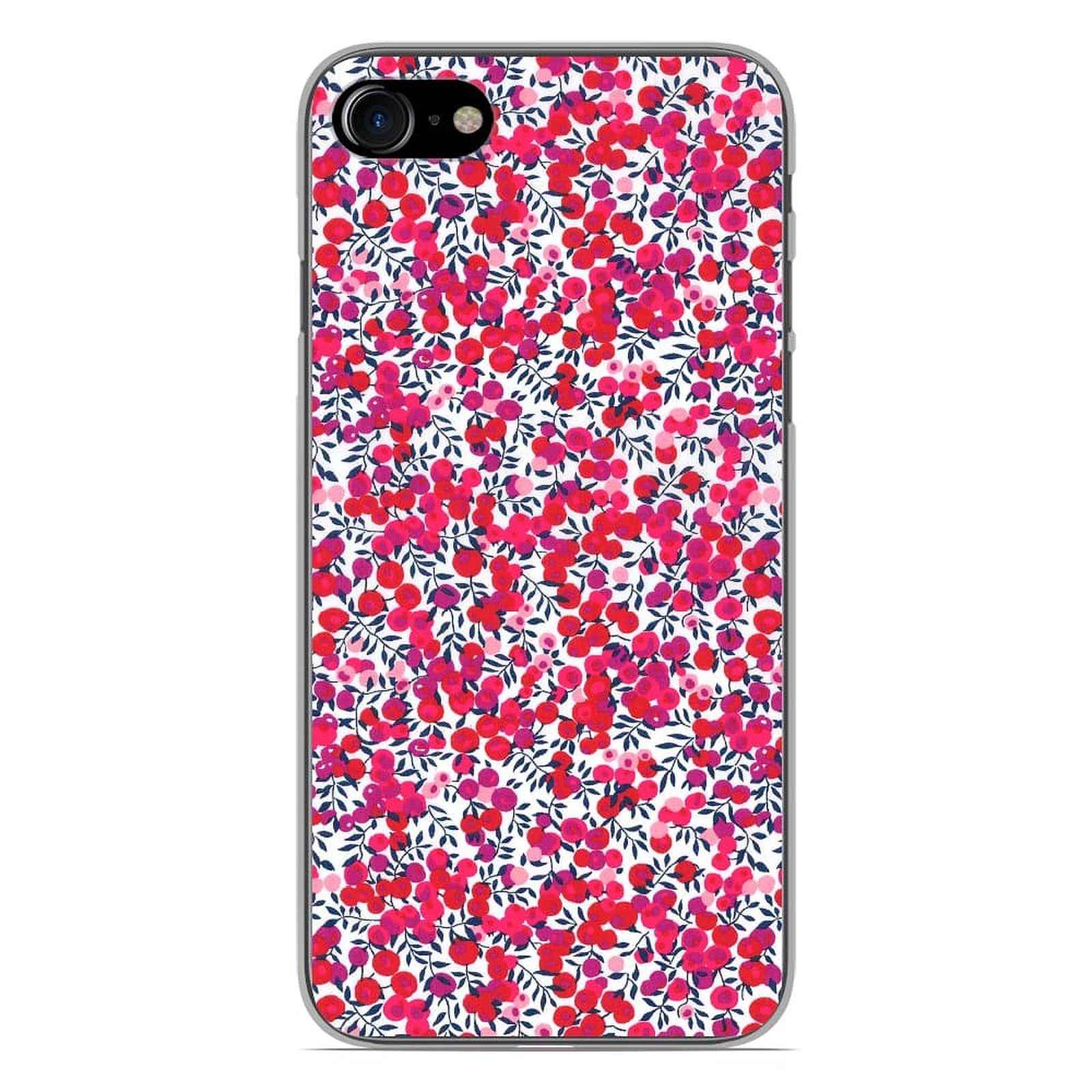 1001 Coques Coque silicone gel Apple iPhone 7 motif Liberty Wiltshire Rouge - Coque telephone 1001Coques