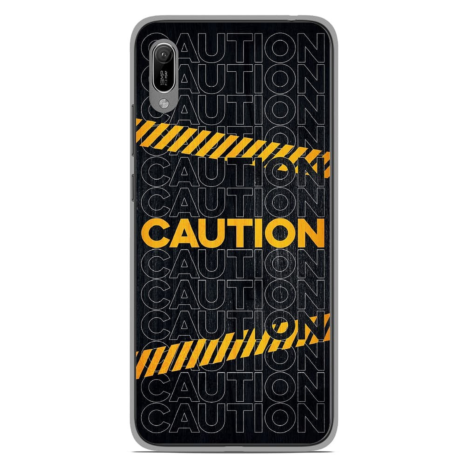 1001 Coques Coque silicone gel Huawei Y6 2019 motif Caution - Coque telephone 1001Coques