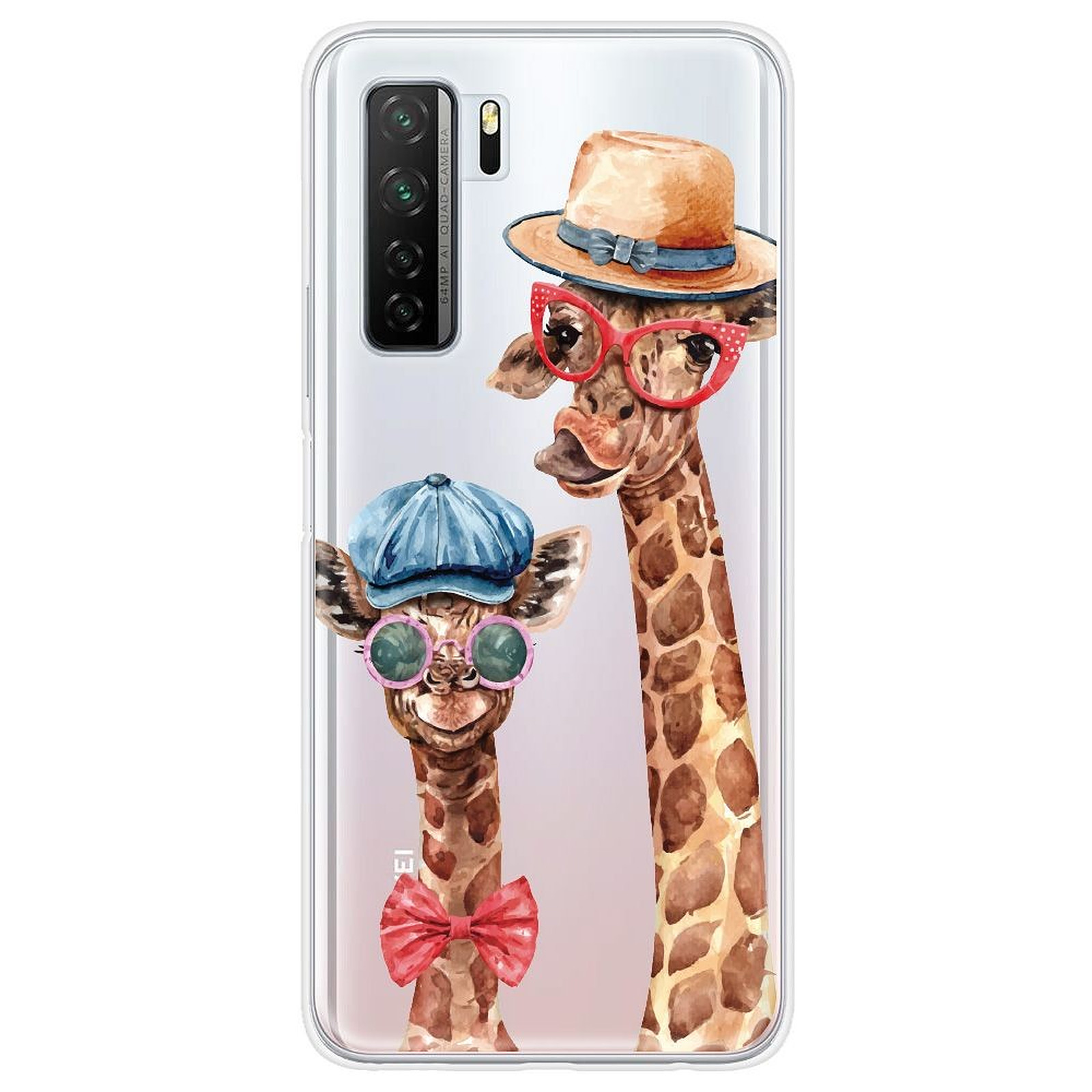 1001 Coques Coque silicone gel Huawei P40 Lite 5G motif Funny Girafe - Coque telephone 1001Coques