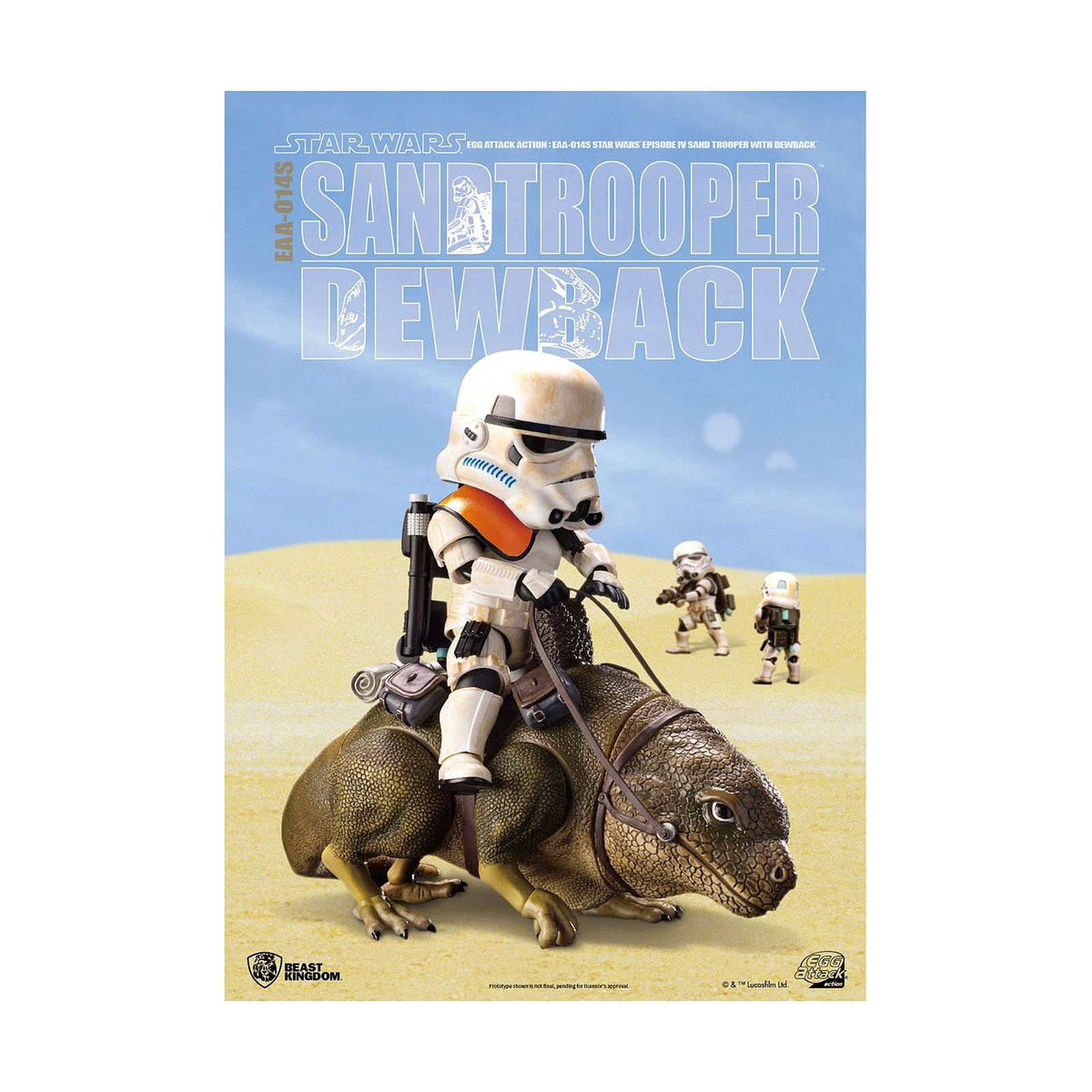 Star Wars Episode IV Pack 2 Figurines Egg Attack Dewback & Sandtrooper 9/15 cm - Figurines Beast Kingdom Toys