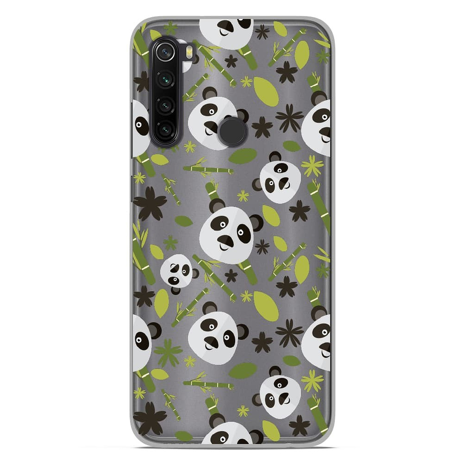 1001 Coques Coque silicone gel Xiaomi Redmi Note 8T motif Pandas et Bambou - Coque telephone 1001Coques