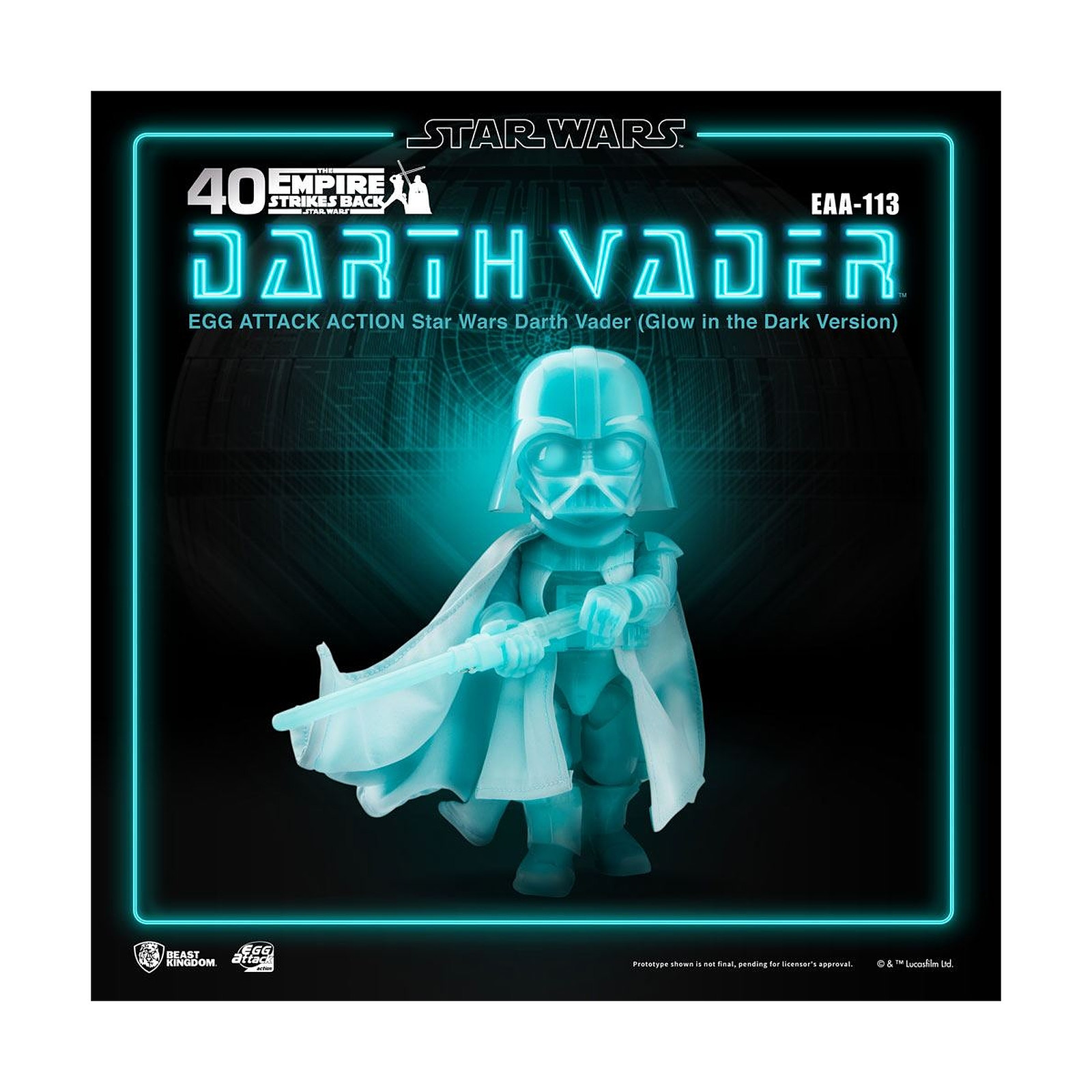 Star Wars - Figurine Egg Attack Darth Vader Glow In The Dark Ver. 16 cm - Figurines Beast Kingdom Toys