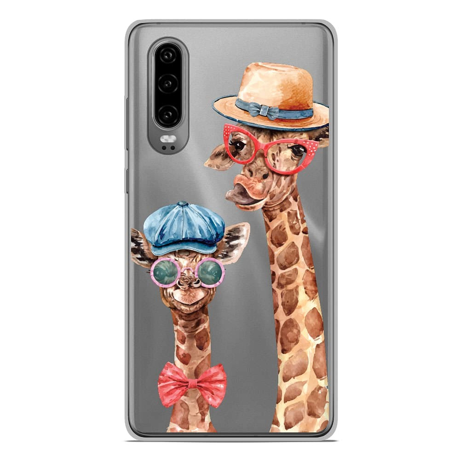 1001 Coques Coque silicone gel Huawei P30 motif Funny Girafe - Coque telephone 1001Coques
