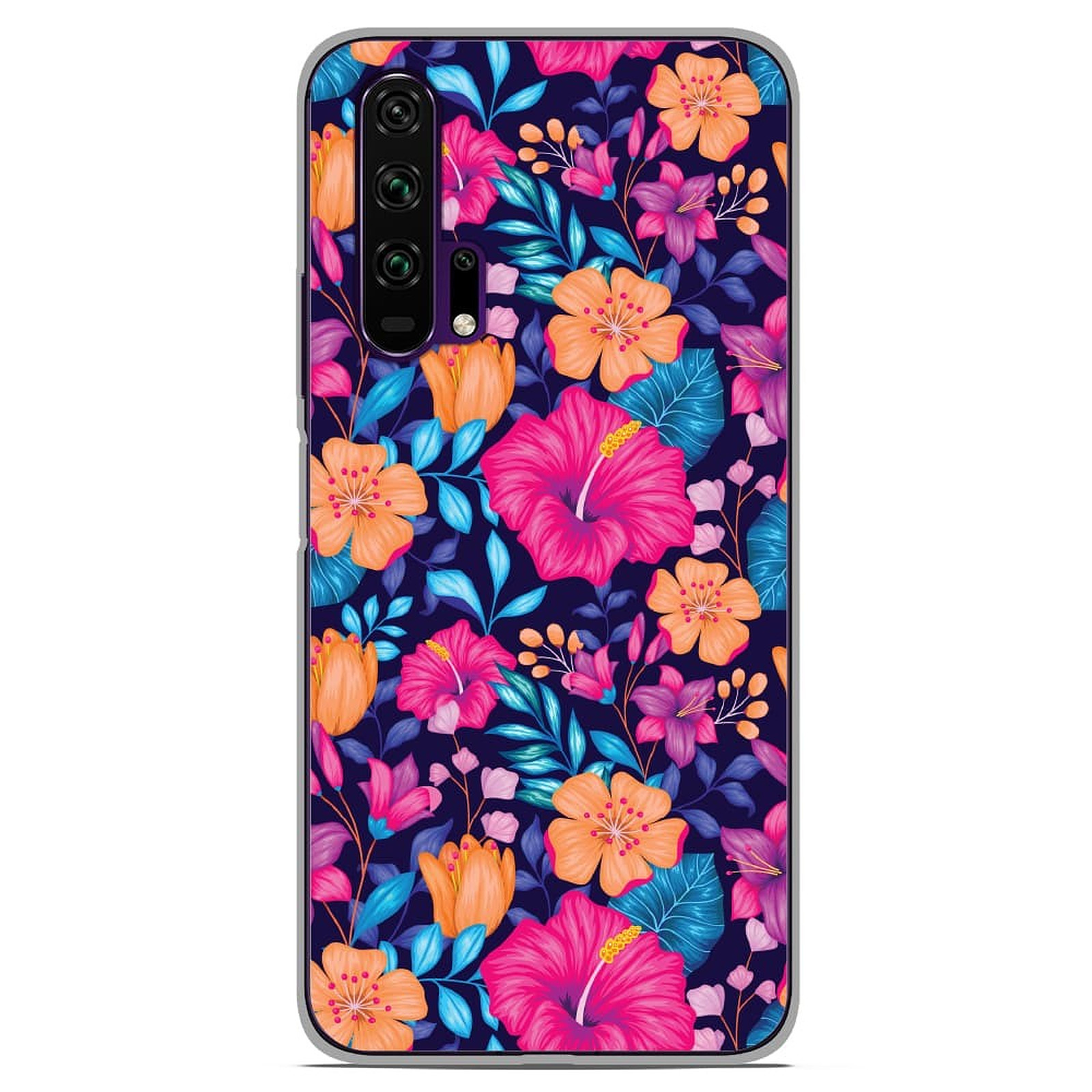 1001 Coques Coque silicone gel Huawei Honor 20 Pro motif Fleurs Exotiques - Coque telephone 1001Coques
