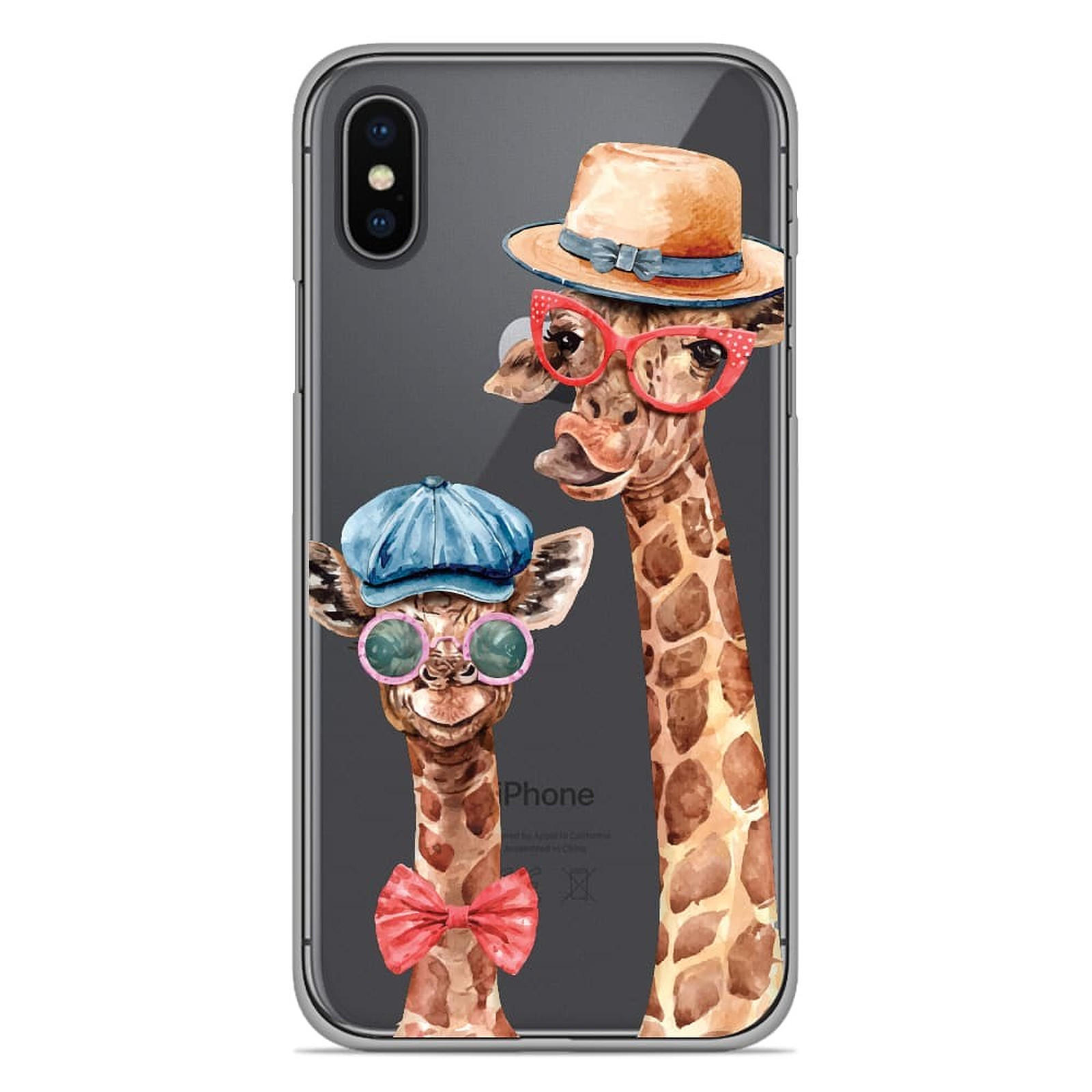 1001 Coques Coque silicone gel Apple iPhone XS Max motif Funny Girafe - Coque telephone 1001Coques
