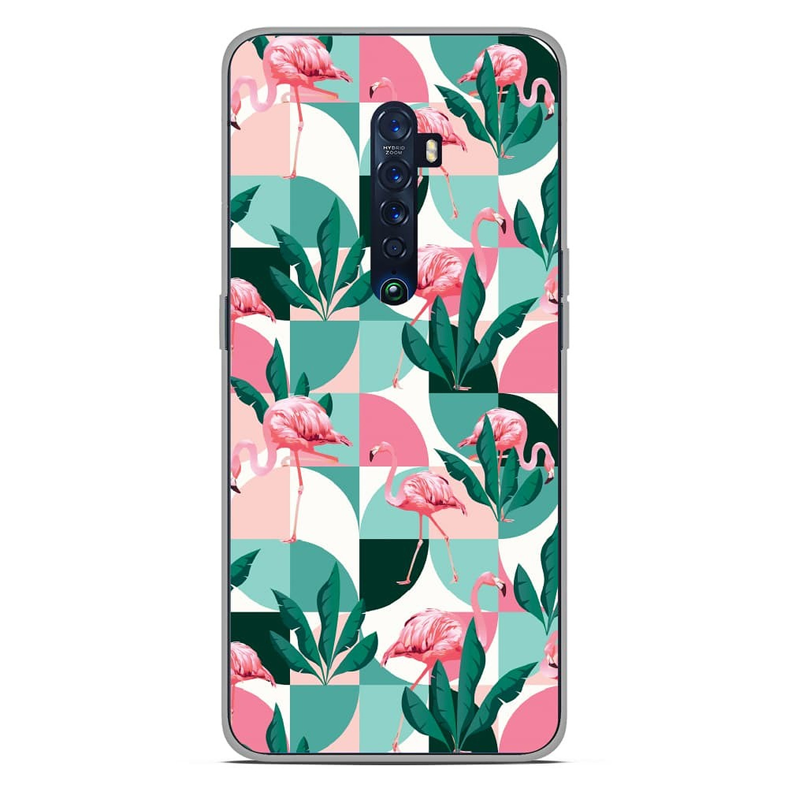 1001 Coques Coque silicone gel Oppo Reno 2 motif Flamants Roses ge´ome´trique - Coque telephone 1001Coques