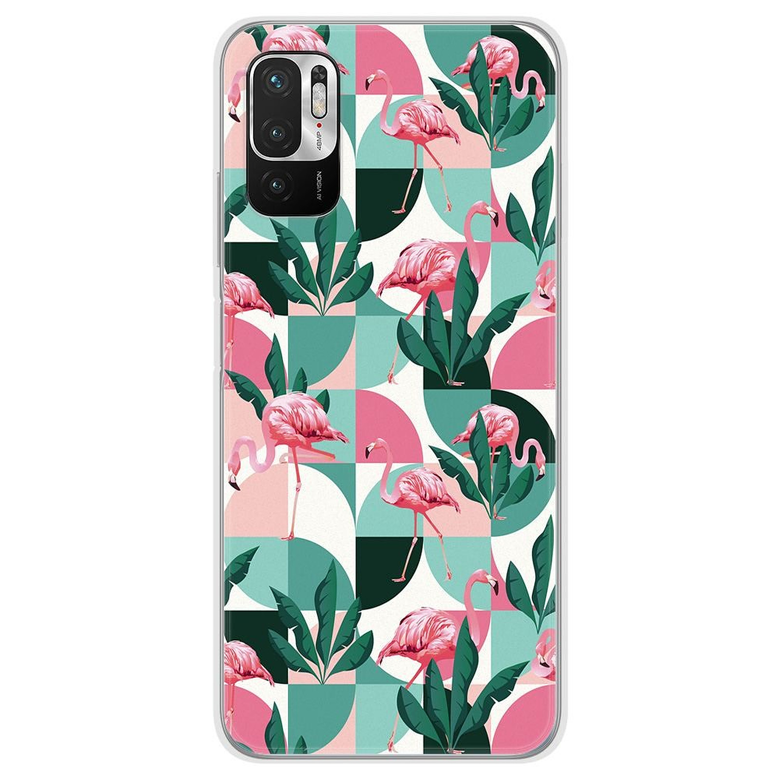 1001 Coques Coque silicone gel Xiaomi Redmi Note 10 / Note 10S motif Flamants Roses ge´ome´trique - Coque telephone 1001Coques