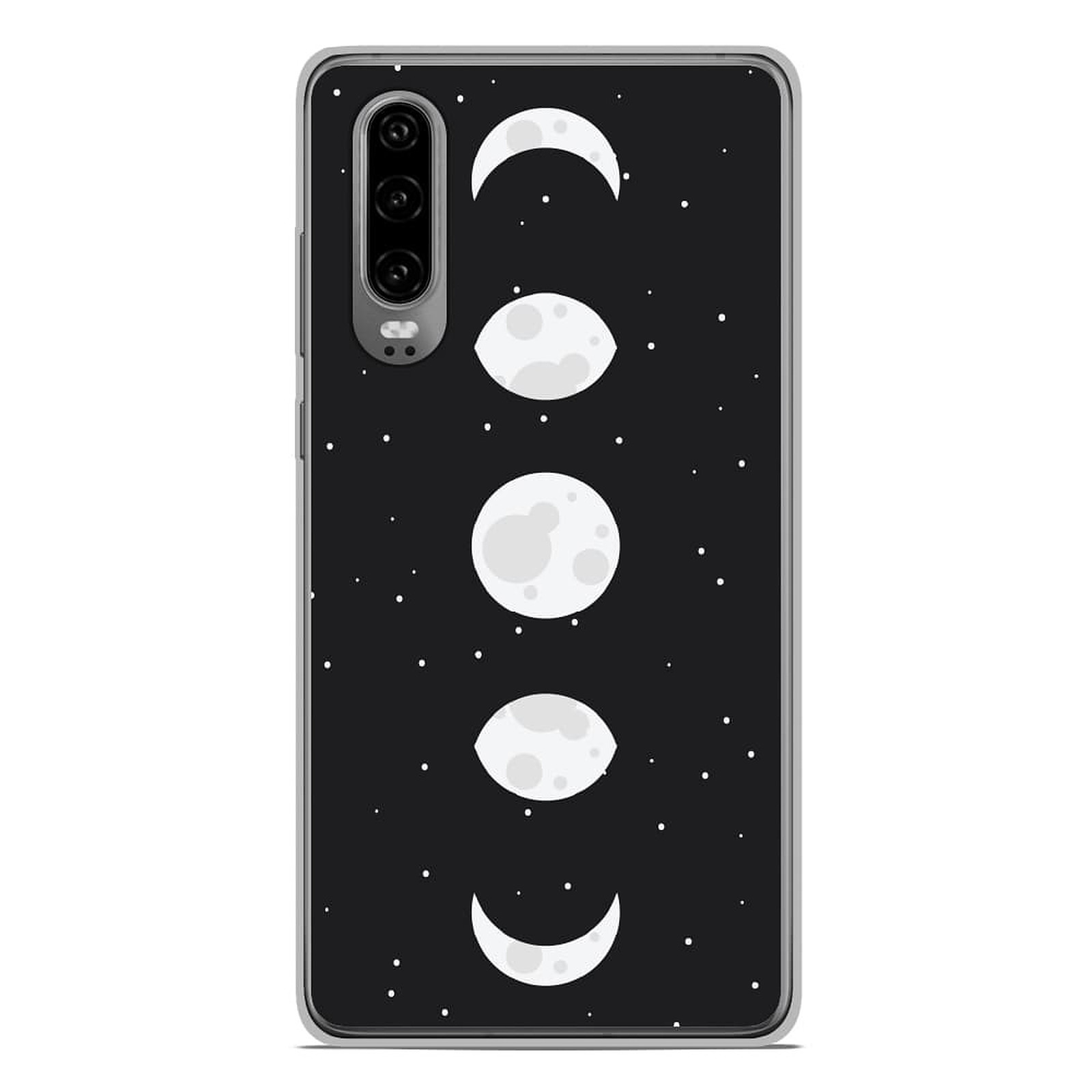 1001 Coques Coque silicone gel Huawei P30 motif Phase de Lune - Coque telephone 1001Coques