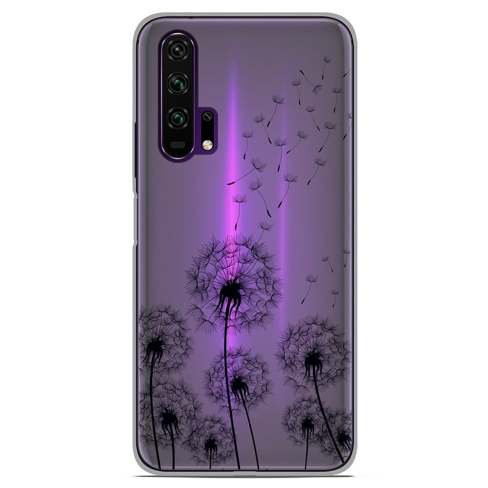 1001 Coques Coque silicone gel Huawei Honor 20 Pro motif Pissenlits Noir - Coque telephone 1001Coques