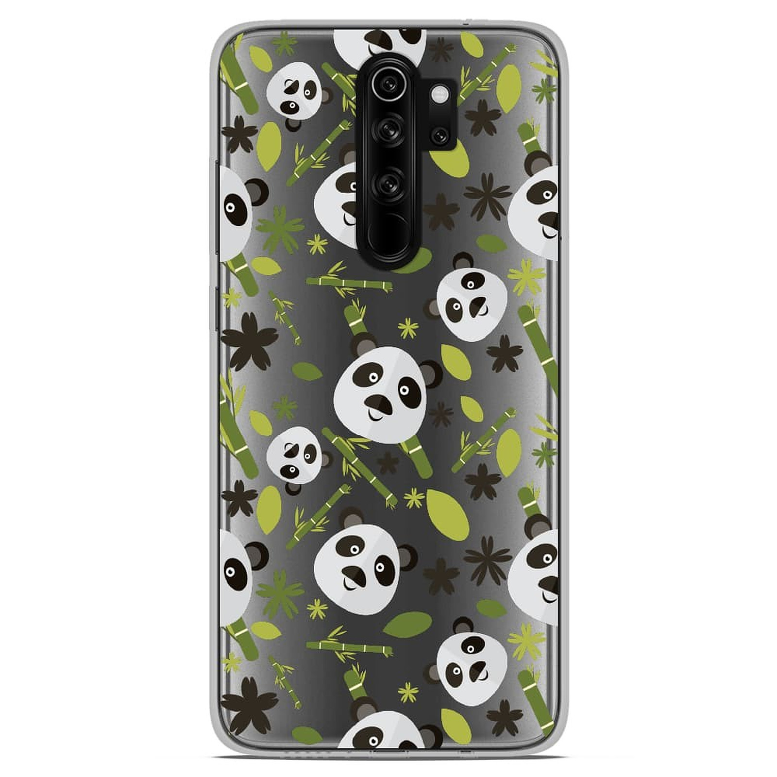 1001 Coques Coque silicone gel Xiaomi Redmi Note 8 Pro motif Pandas et Bambou - Coque telephone 1001Coques