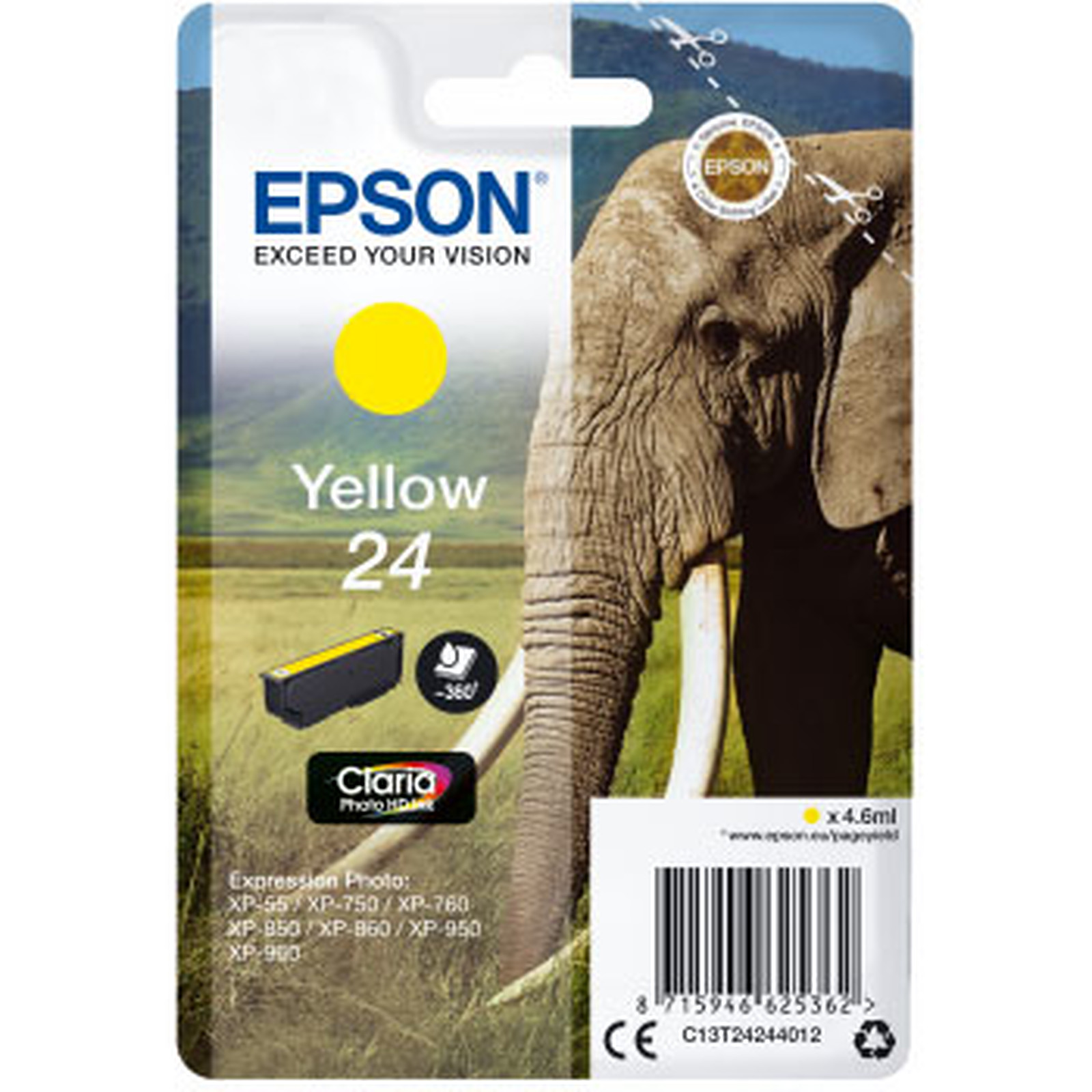 Epson Elephant 24 Jaune - Cartouche imprimante Epson