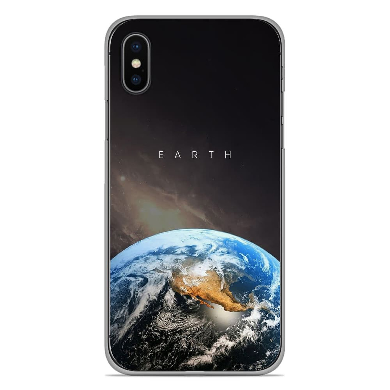 1001 Coques Coque silicone gel Apple iPhone X / XS motif Earth - Coque telephone 1001Coques