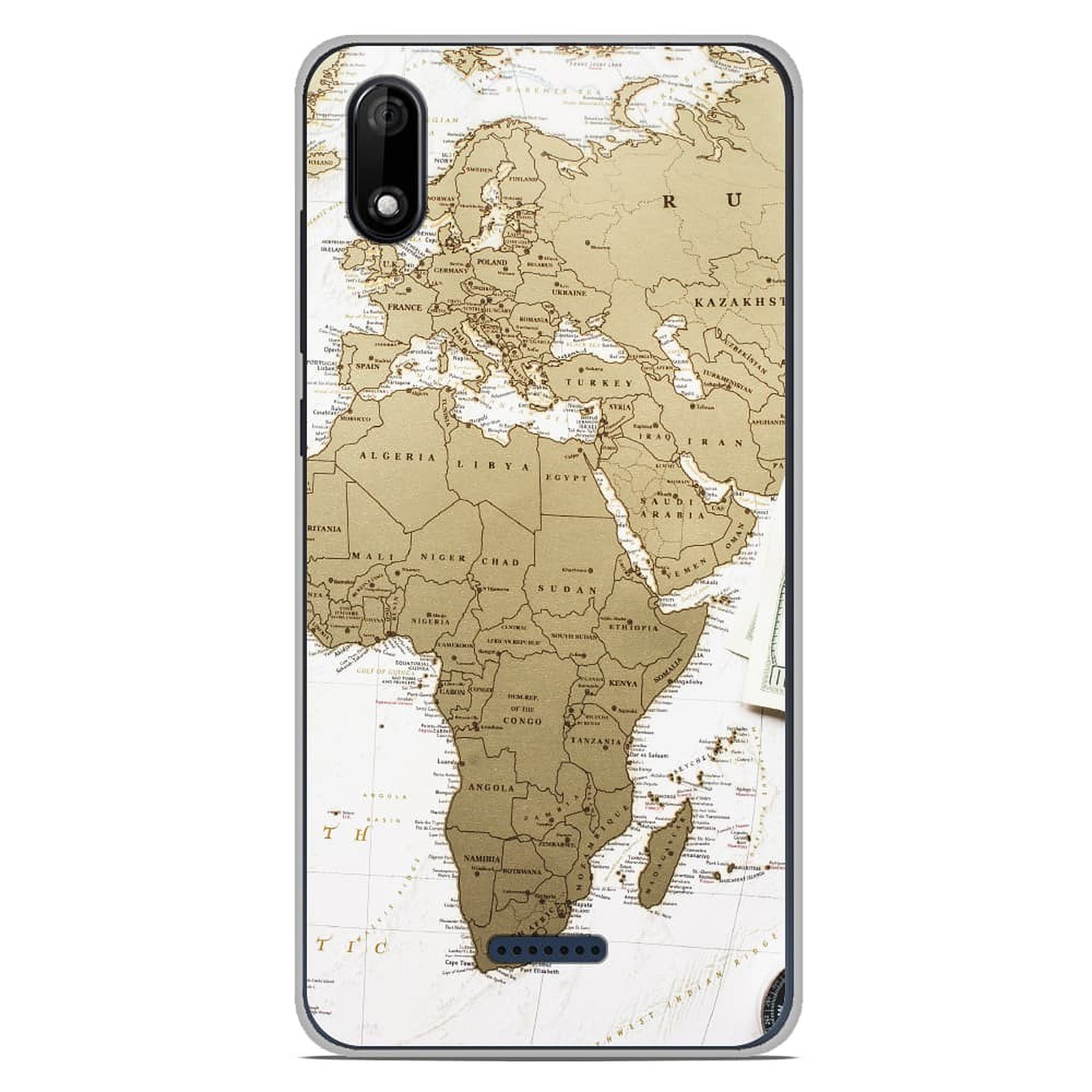 1001 Coques Coque silicone gel Wiko Y50 motif Map Europe Afrique - Coque telephone 1001Coques