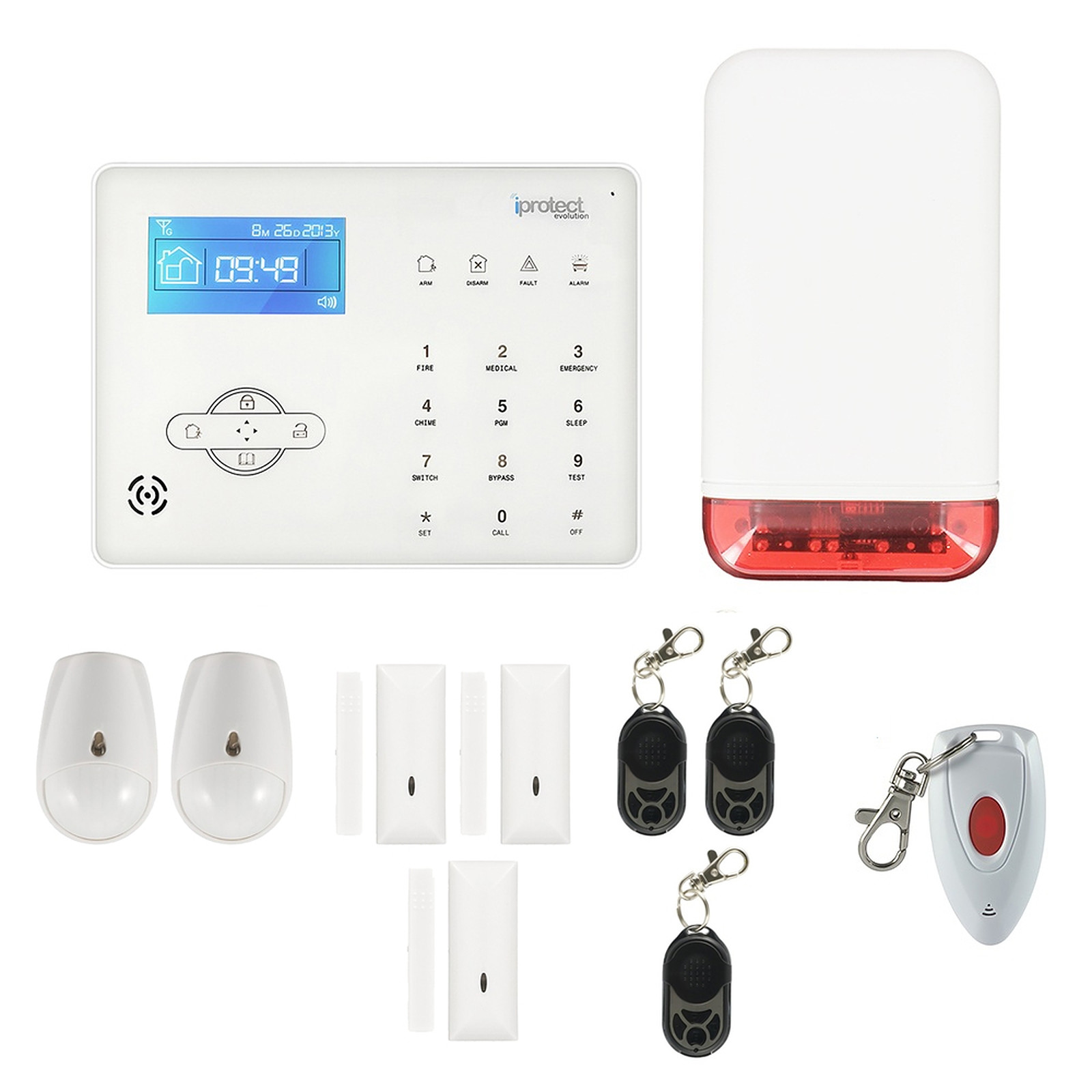 Iprotect - Pack Alarme GSM - IPE-09AutoGSM-NOC1 - Kit alarme iprotect