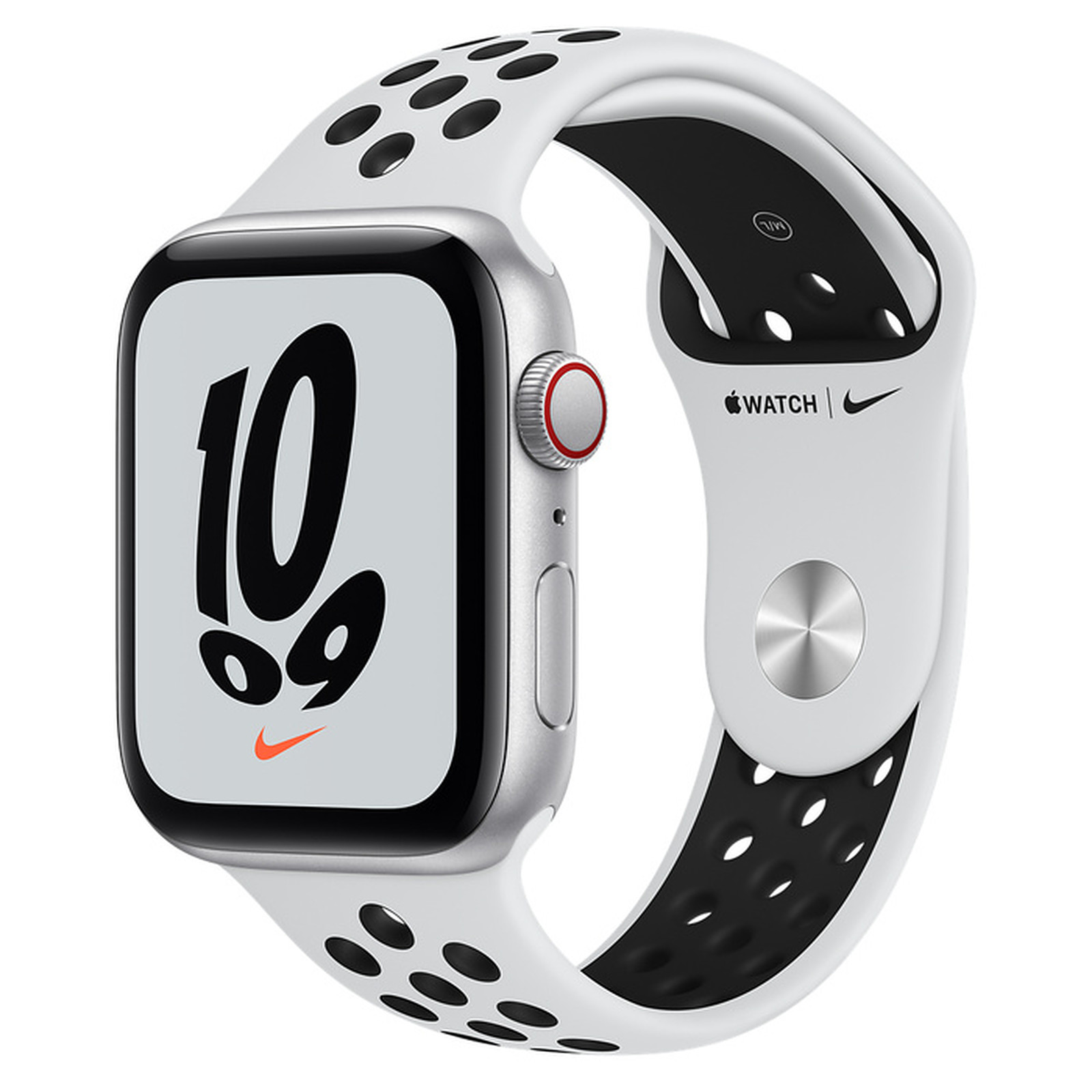 Apple Watch Nike SE GPS + Cellular Silver Aluminium Bracelet Sport Platinium Pure/Noir 44 mm - Montre connectee Apple