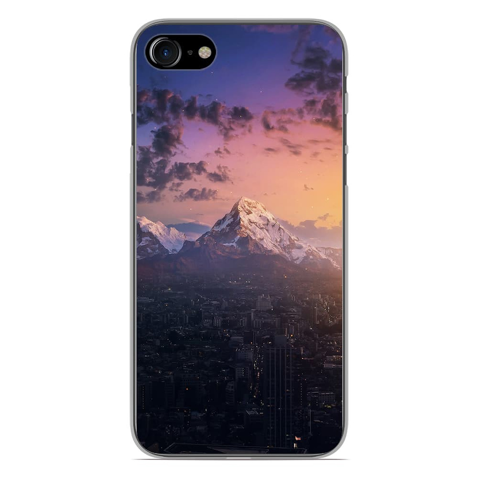 1001 Coques Coque silicone gel Apple iPhone 8 motif Montagnes urbaines - Coque telephone 1001Coques