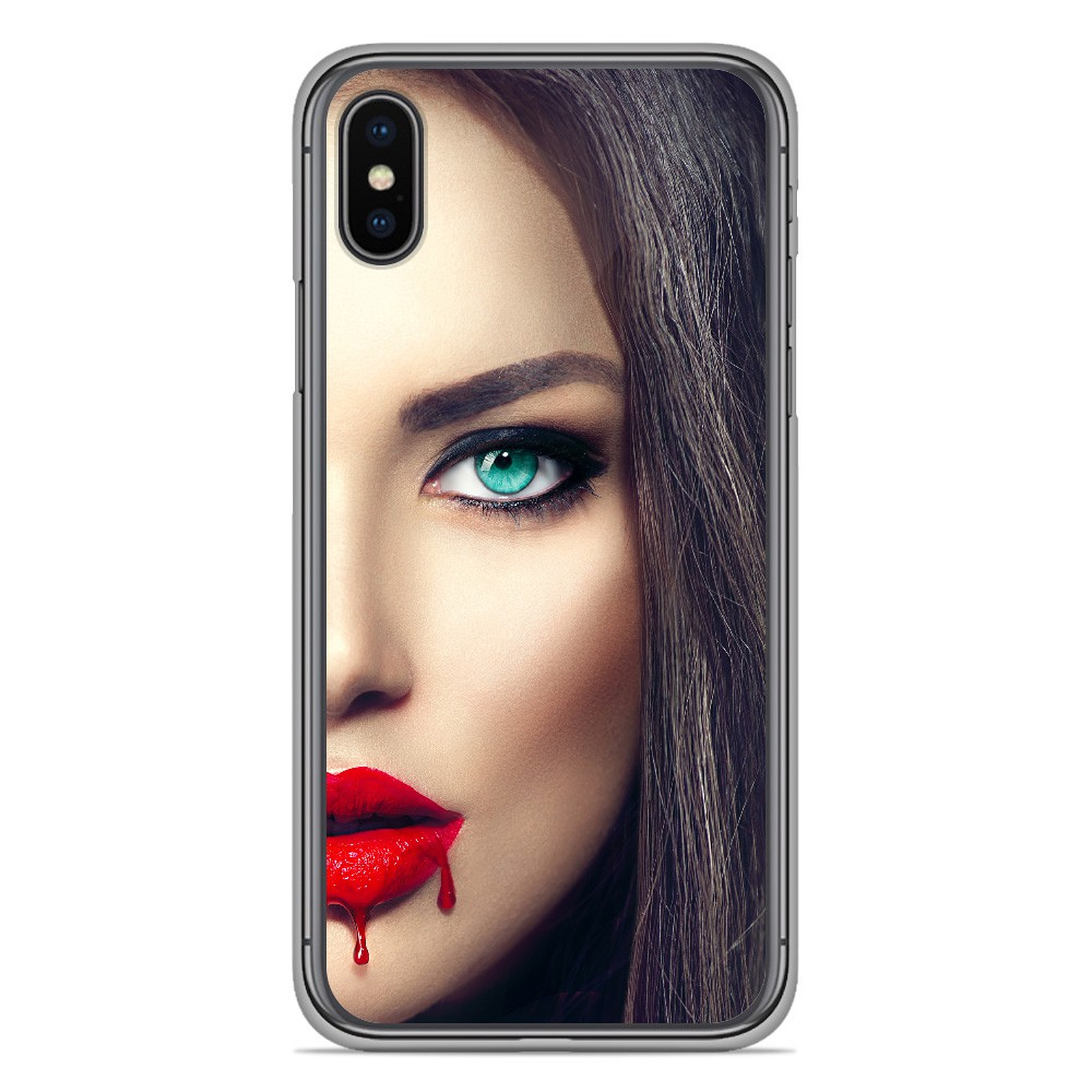 1001 Coques Coque silicone gel Apple iPhone X motif Lèvres Sang - Coque telephone 1001Coques