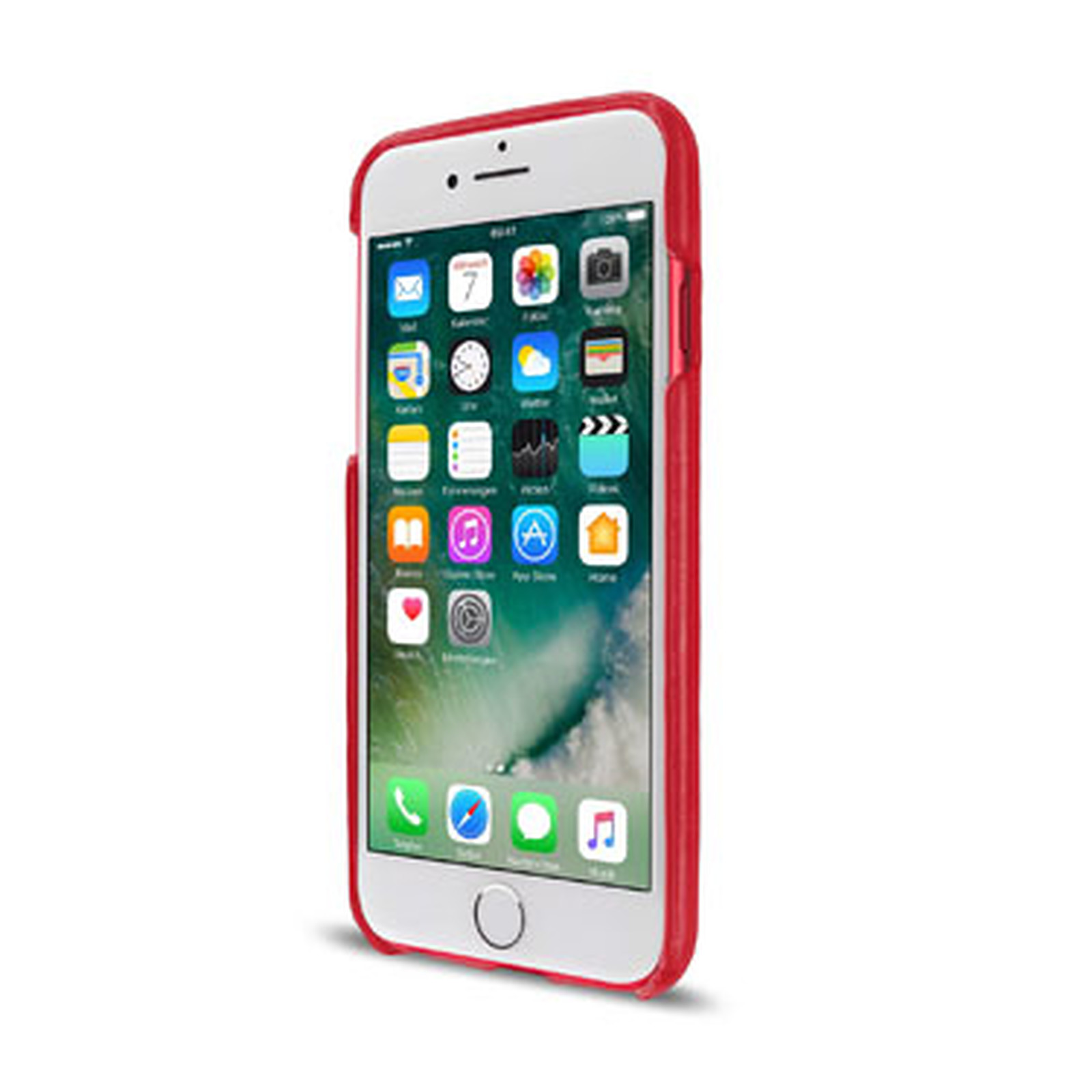 ARTWIZZ Coque LEATHER CLIP iPhone 7 Rouge - Coque telephone Artwizz