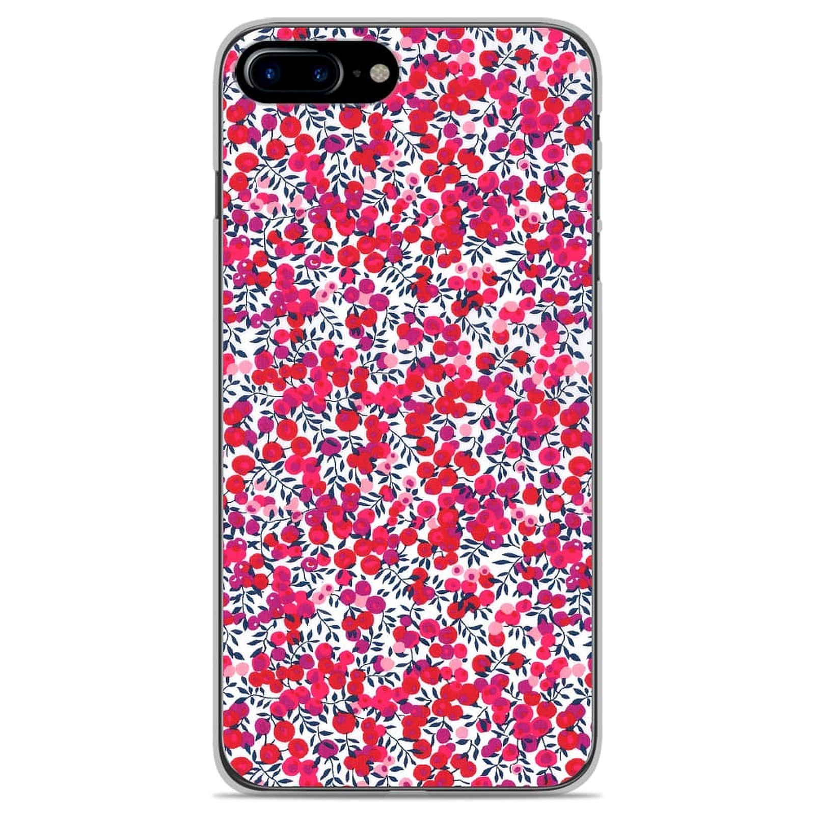 1001 Coques Coque silicone gel Apple iPhone 8 Plus motif Liberty Wiltshire Rouge - Coque telephone 1001Coques
